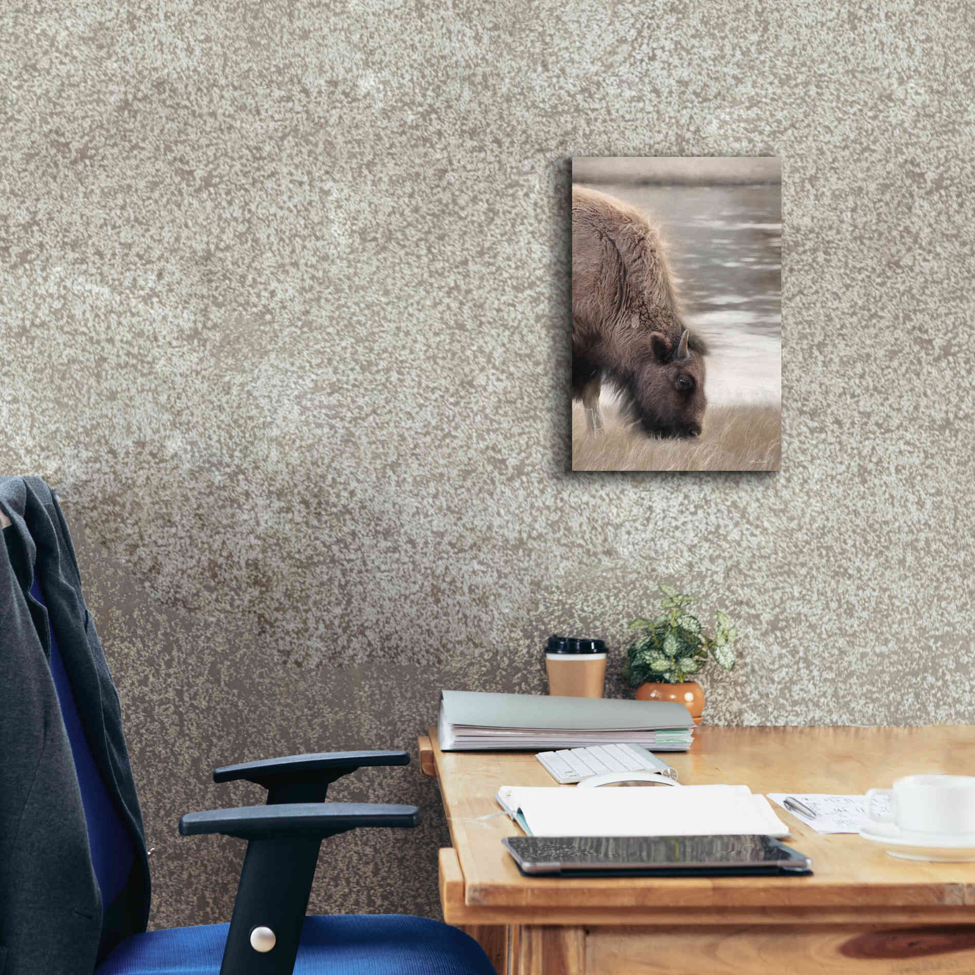 'Yellowstone Buffalo' by Lori Deiter, Canvas Wall Art,12 x 18