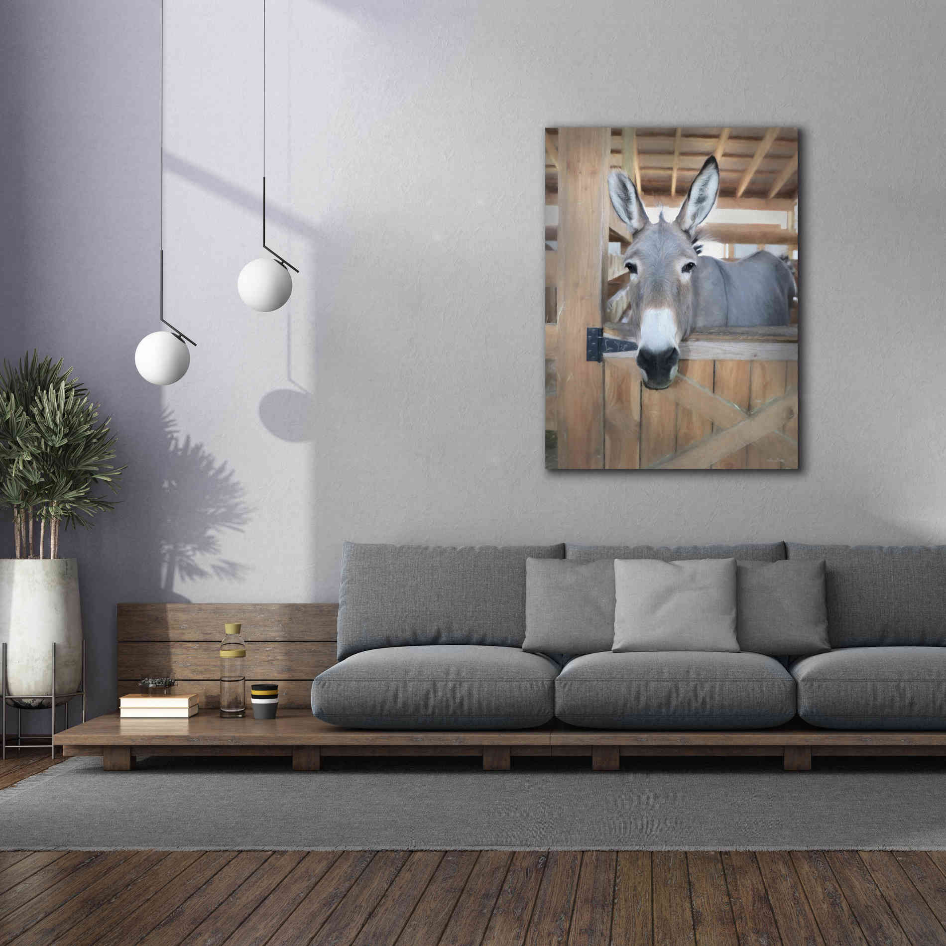 'Curious Donkey' by Lori Deiter, Canvas Wall Art,40 x 54