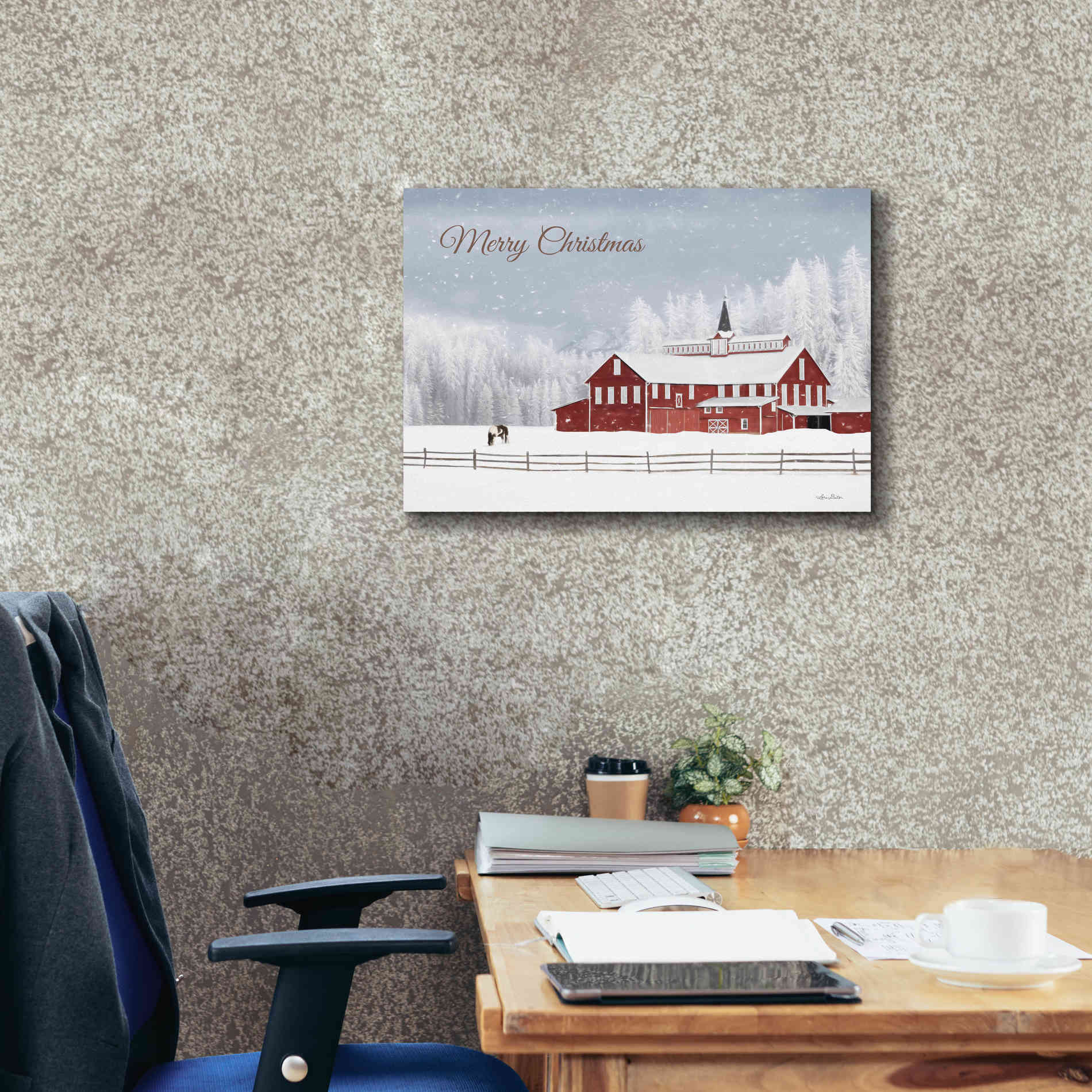 'Lava Mt. Horse Farm' by Lori Deiter, Canvas Wall Art,26 x 18