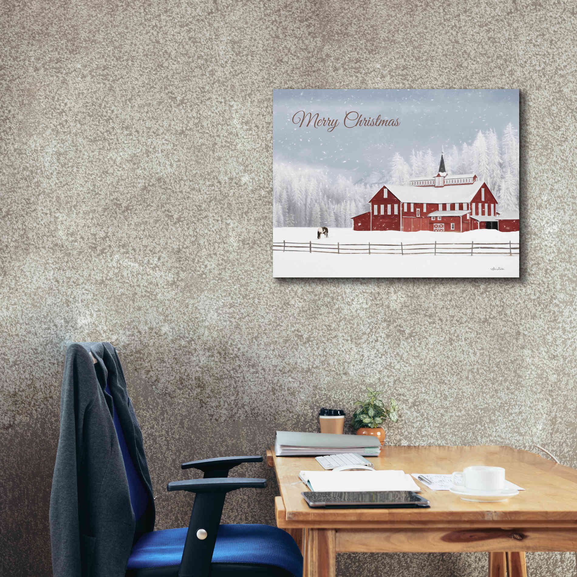 'Lava Mt. Horse Farm' by Lori Deiter, Canvas Wall Art,34 x 26