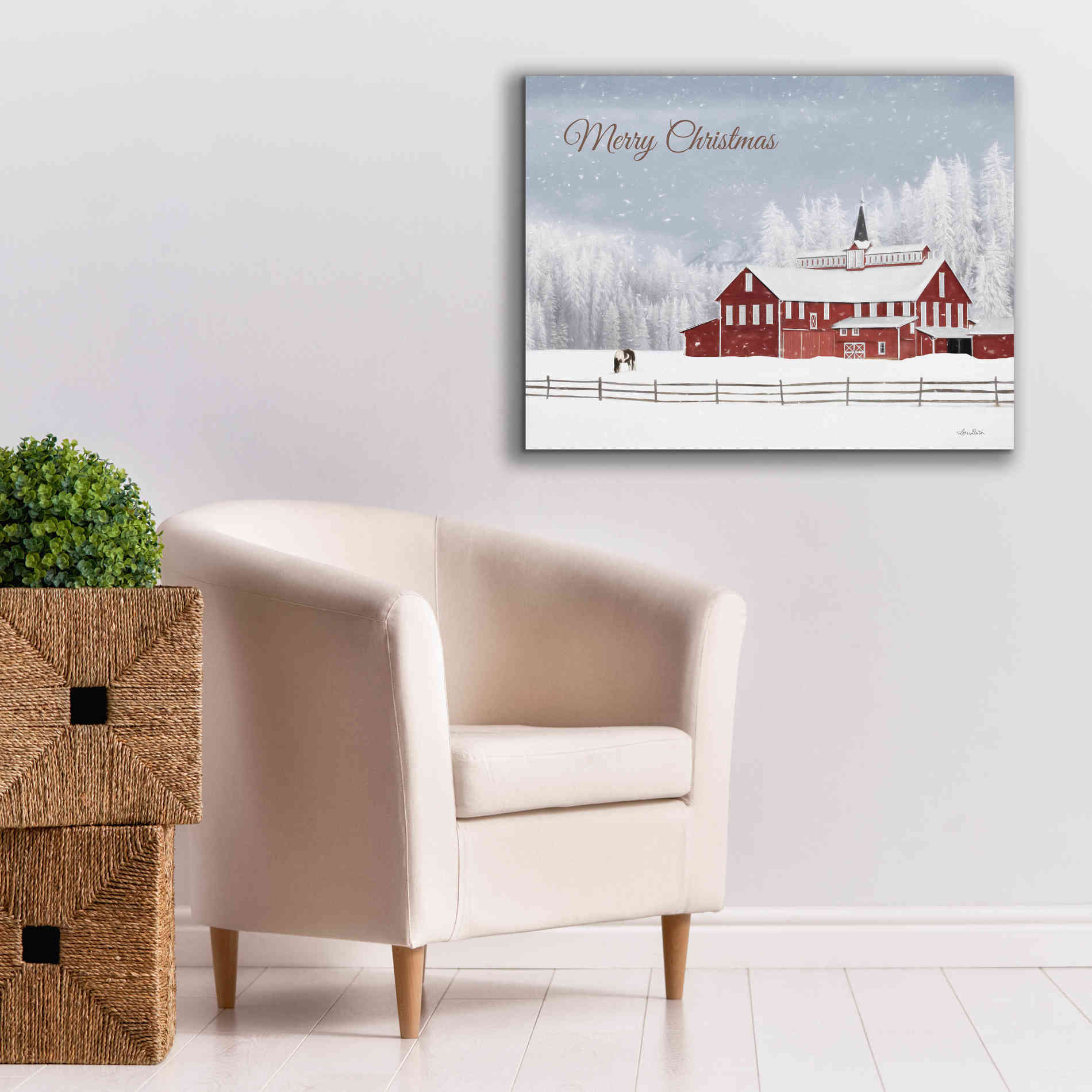 'Lava Mt. Horse Farm' by Lori Deiter, Canvas Wall Art,34 x 26