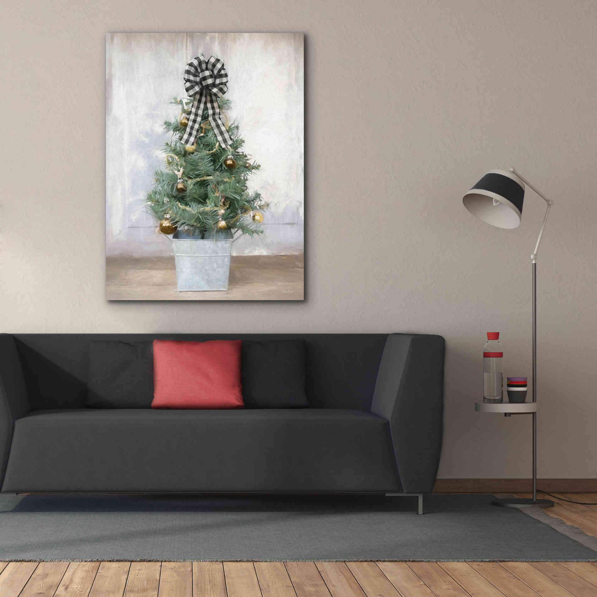 'Buffalo Plaid Mini Tree' by Lori Deiter, Canvas Wall Art,40 x 54
