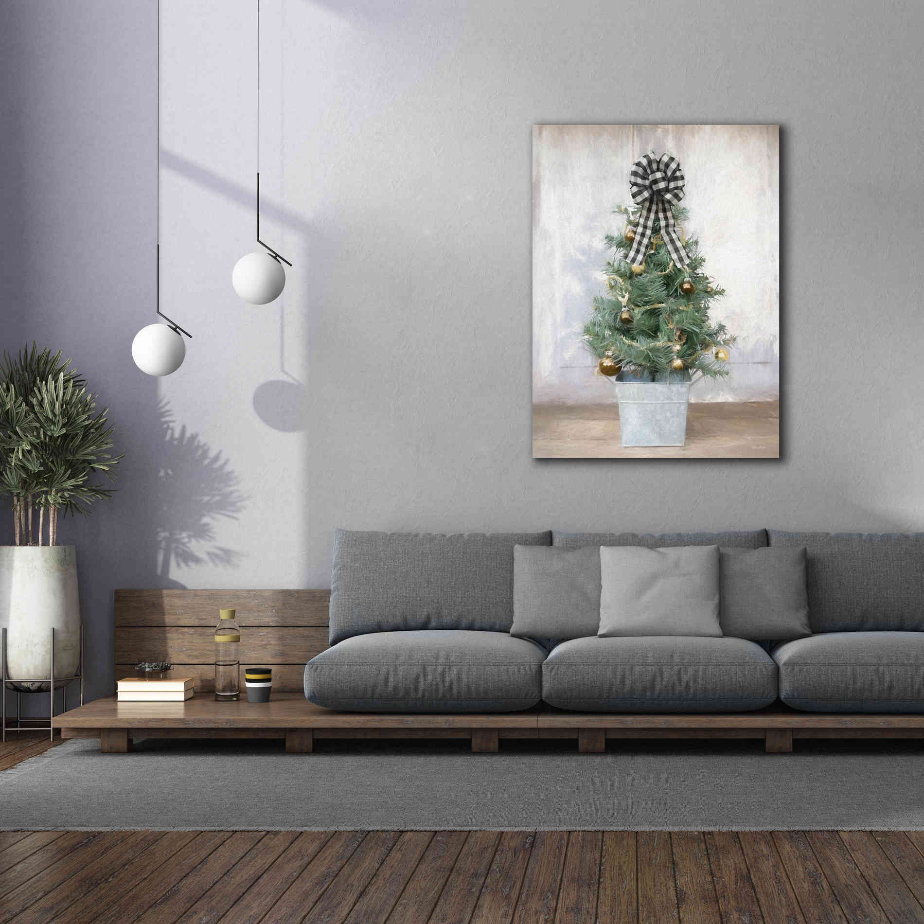 'Buffalo Plaid Mini Tree' by Lori Deiter, Canvas Wall Art,40 x 54