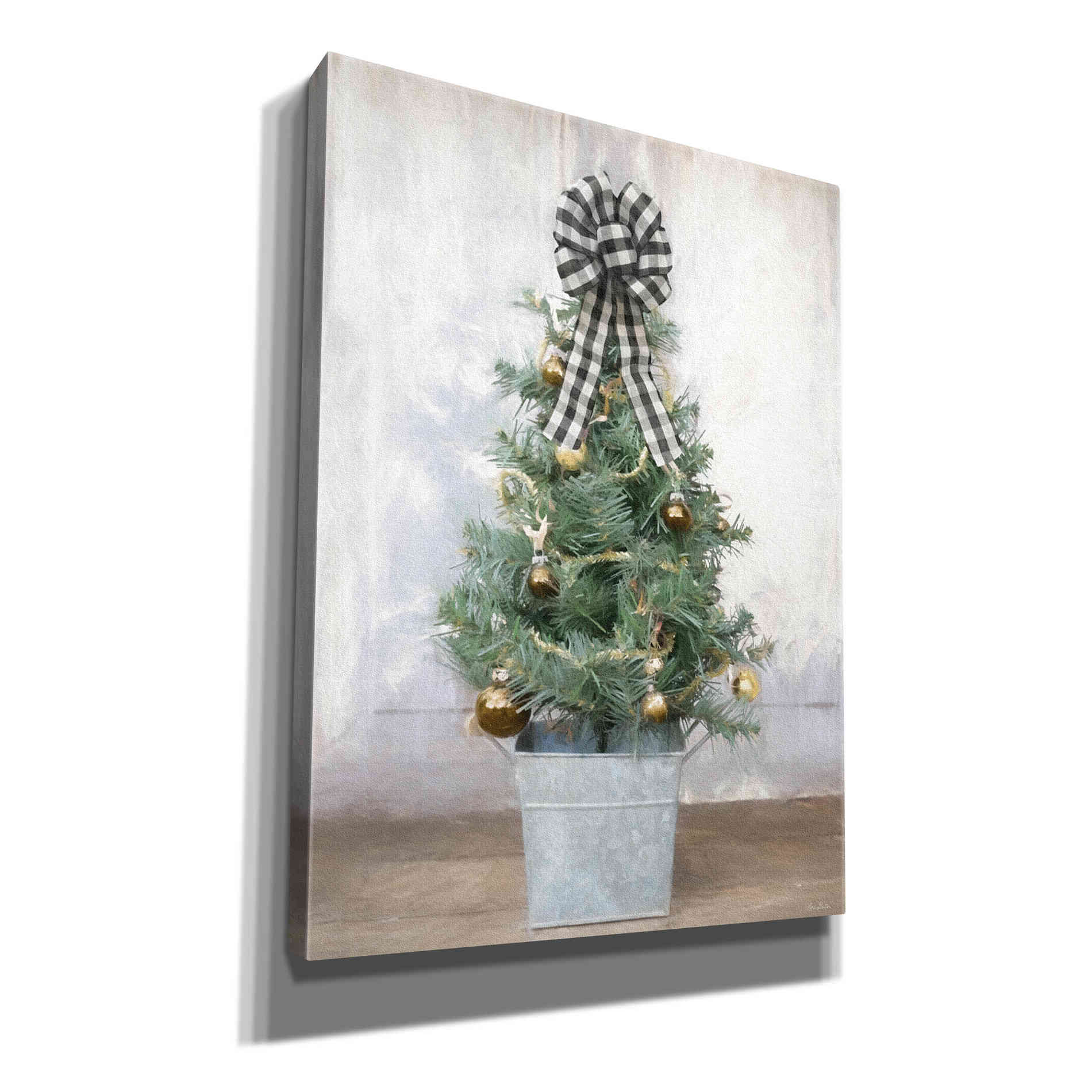 'Buffalo Plaid Mini Tree' by Lori Deiter, Canvas Wall Art