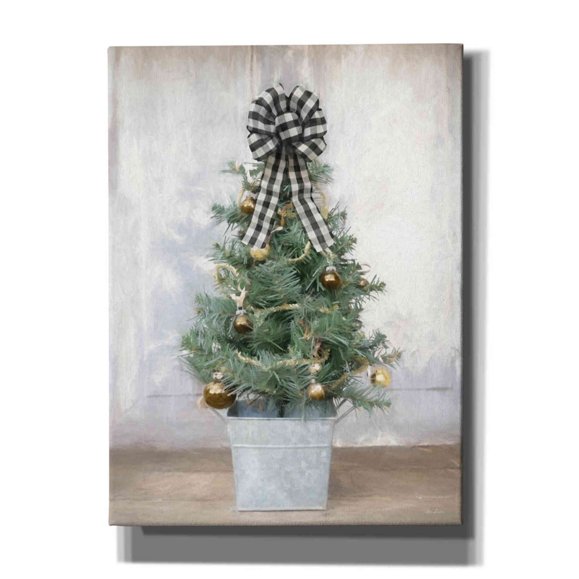'Buffalo Plaid Mini Tree' by Lori Deiter, Canvas Wall Art