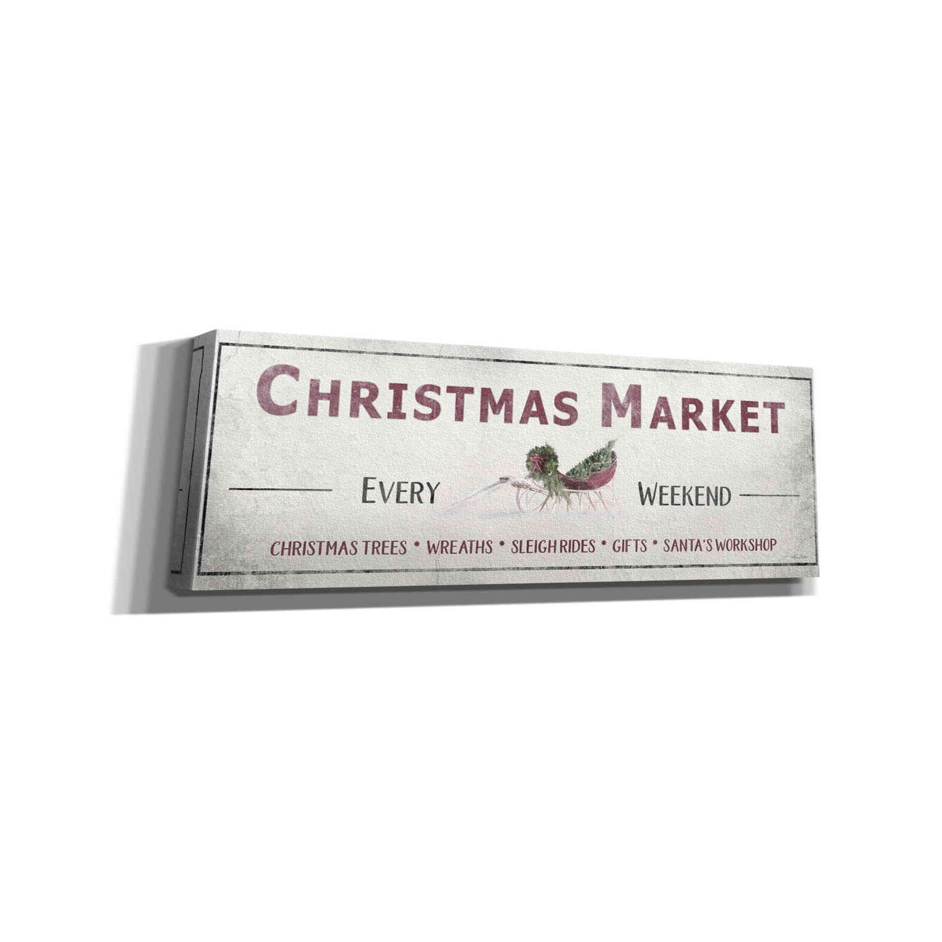 'Christmas Market Sign II' by Lori Deiter, Canvas Wall Art