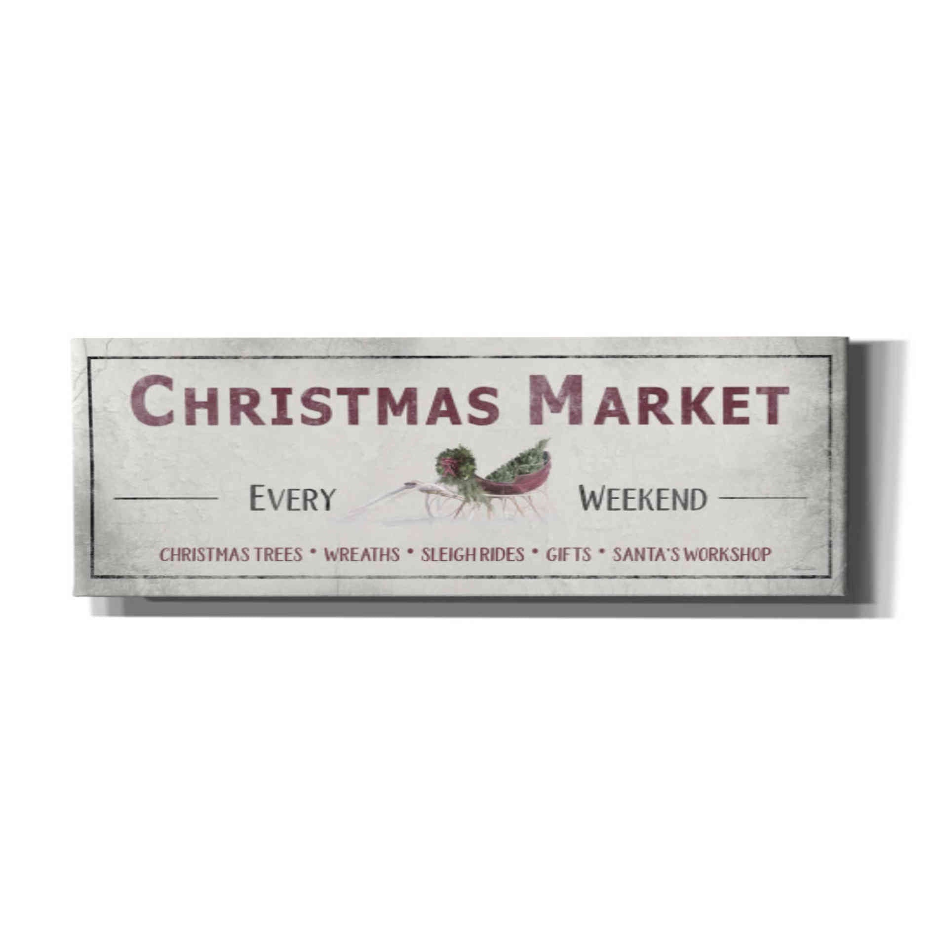 'Christmas Market Sign II' by Lori Deiter, Canvas Wall Art