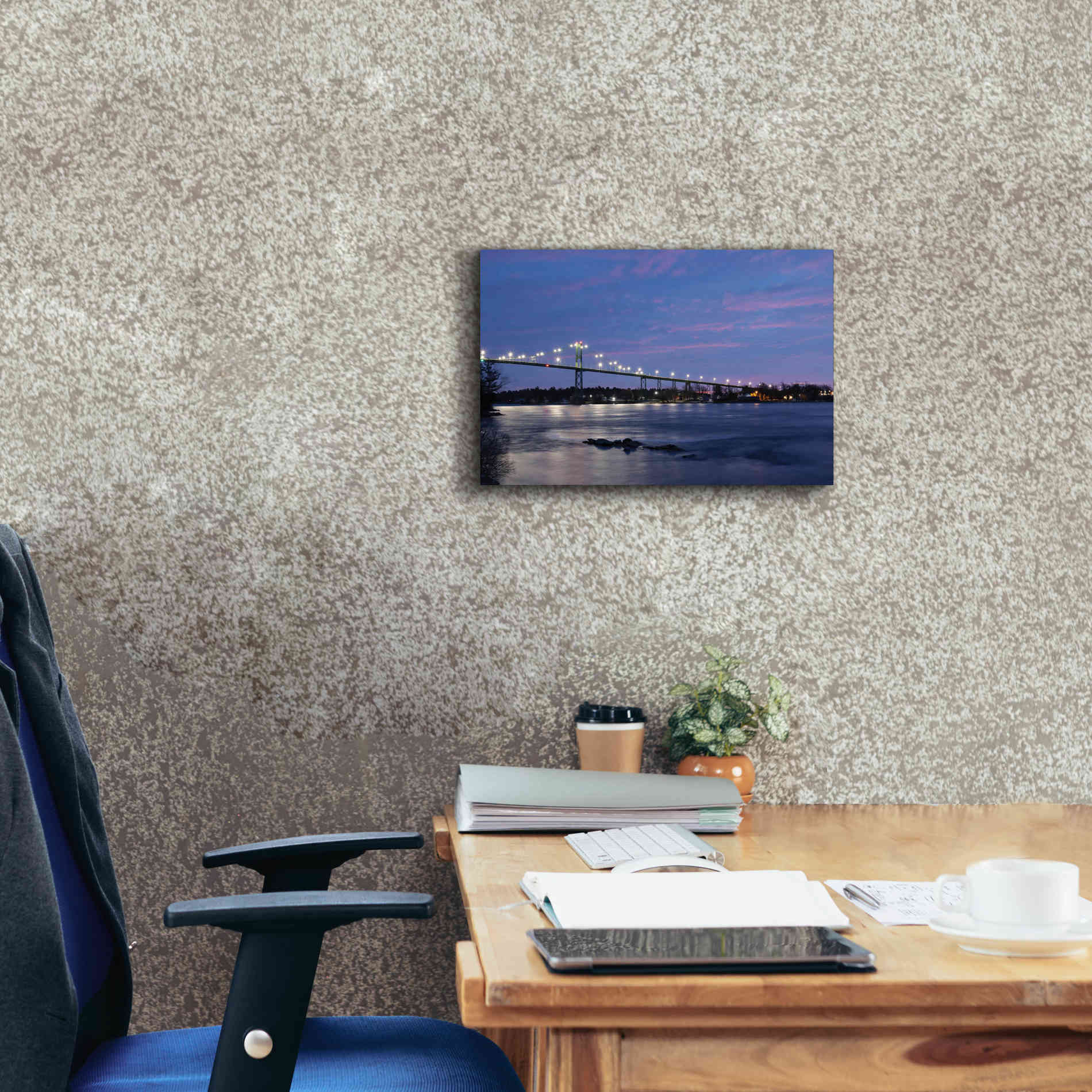 'Bridge at Night' by Lori Deiter, Canvas Wall Art,18 x 12