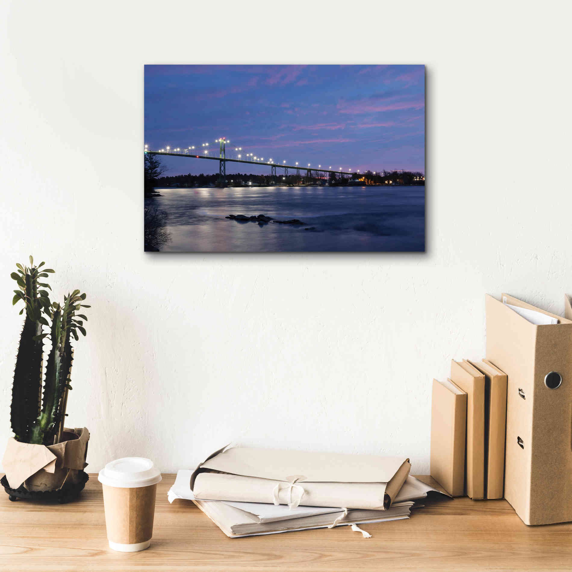 'Bridge at Night' by Lori Deiter, Canvas Wall Art,18 x 12