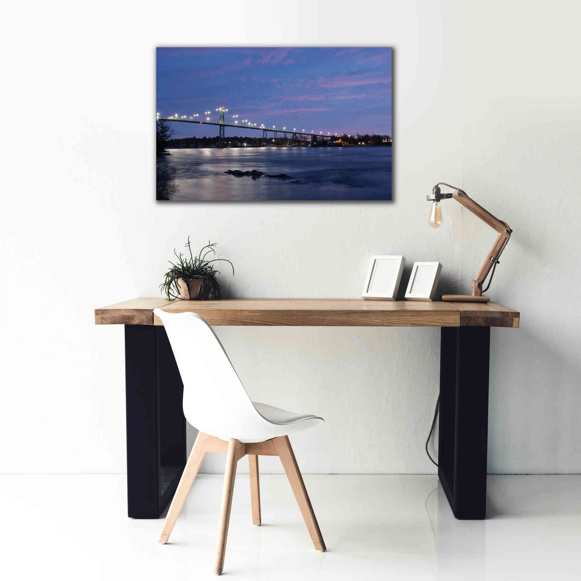'Bridge at Night' by Lori Deiter, Canvas Wall Art,40 x 26