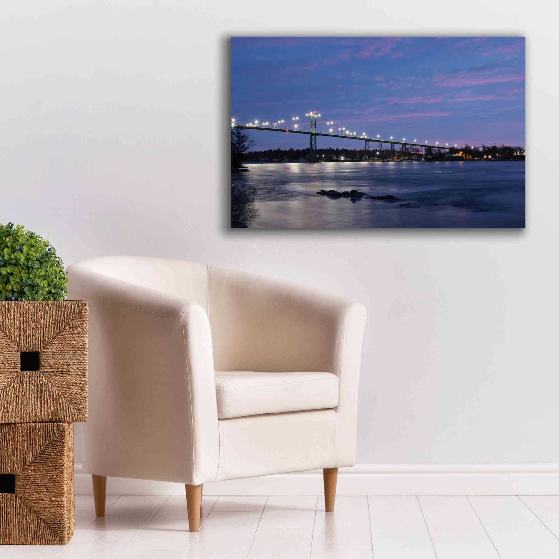 'Bridge at Night' by Lori Deiter, Canvas Wall Art,40 x 26