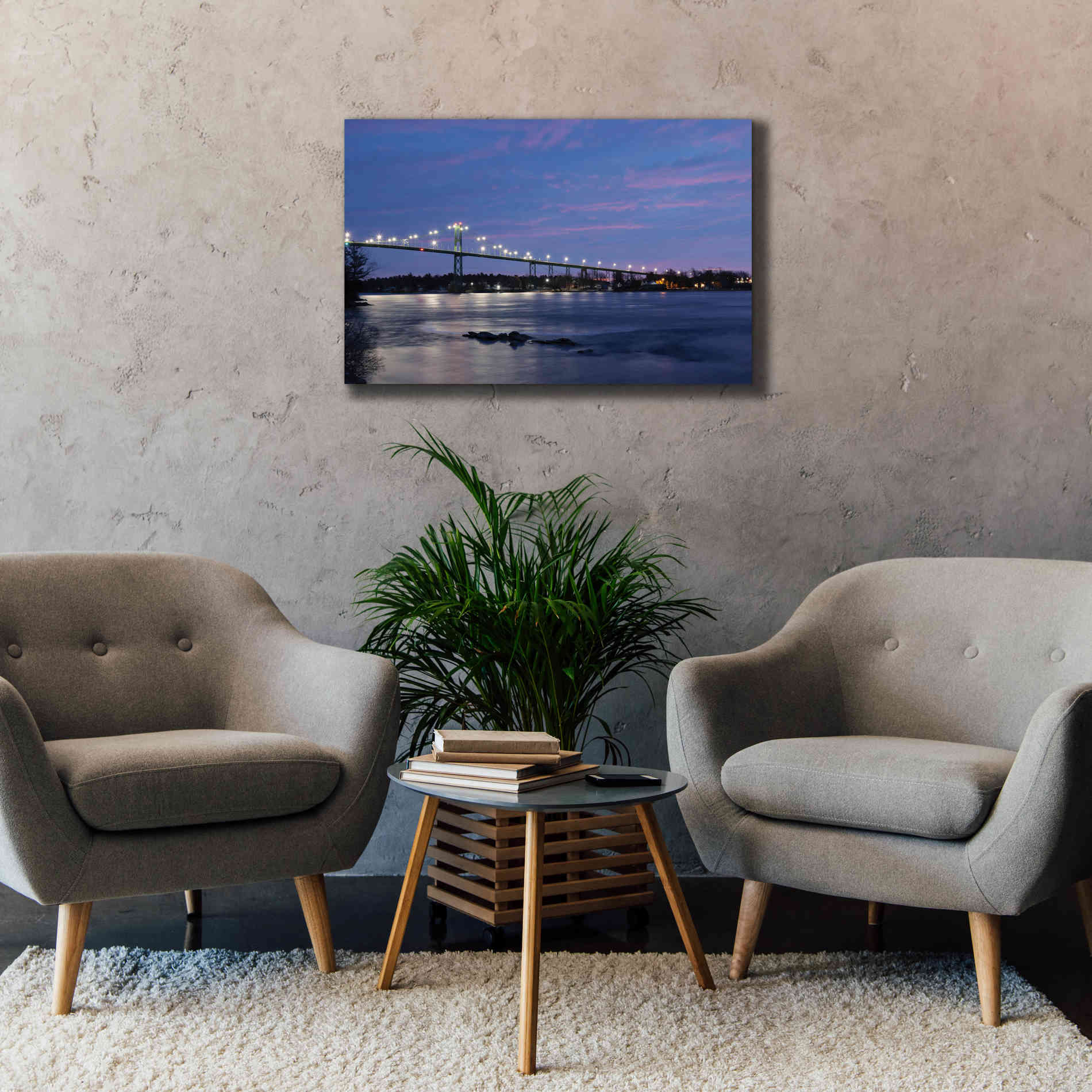 'Bridge at Night' by Lori Deiter, Canvas Wall Art,40 x 26