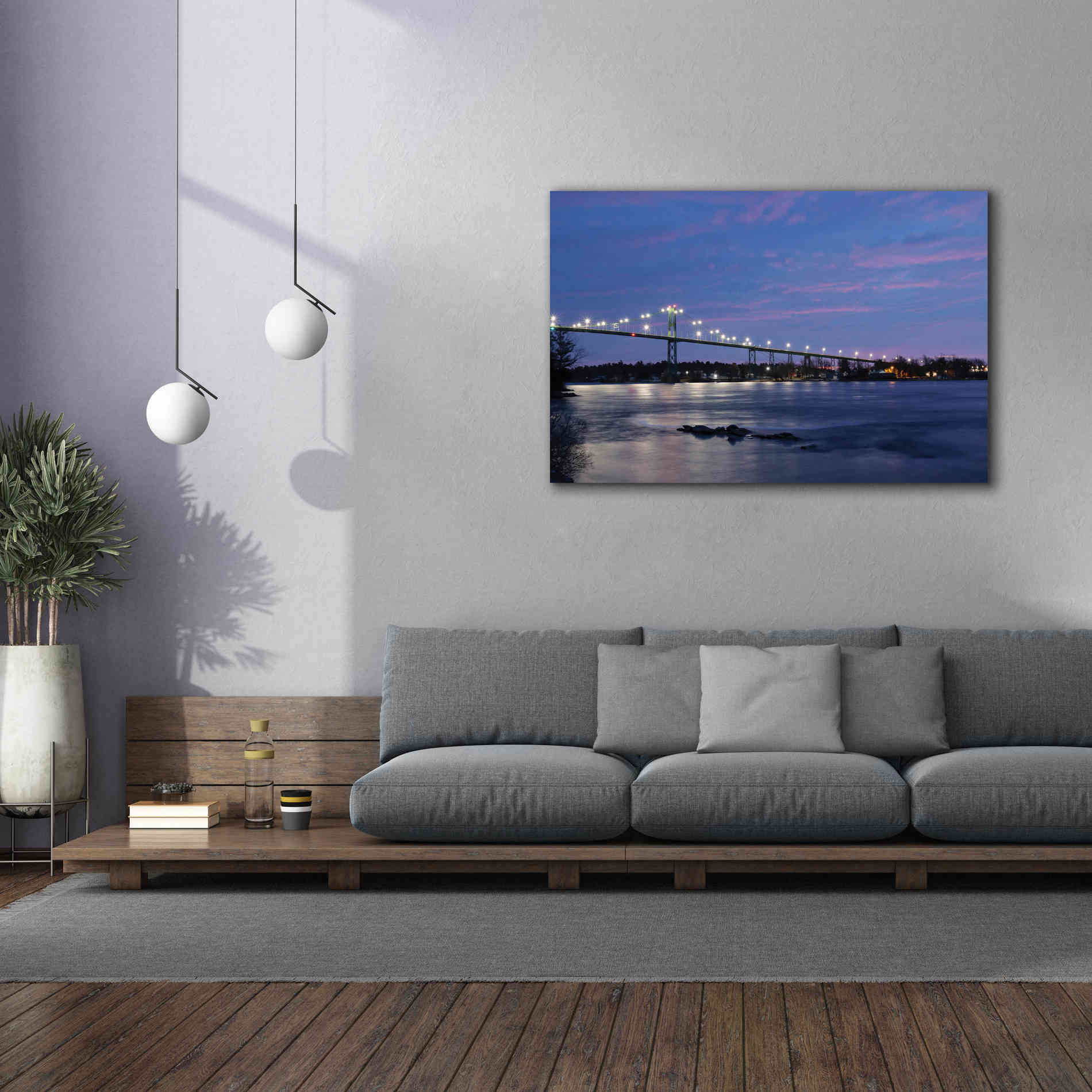 'Bridge at Night' by Lori Deiter, Canvas Wall Art,60 x 40