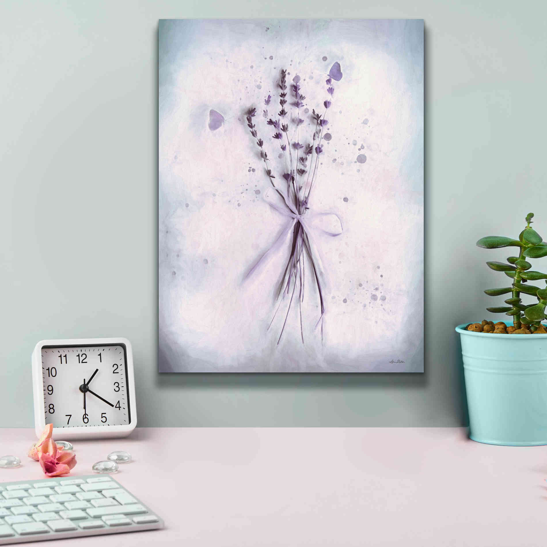 'Lavender and Butterflies I' by Lori Deiter, Canvas Wall Art,12 x 16