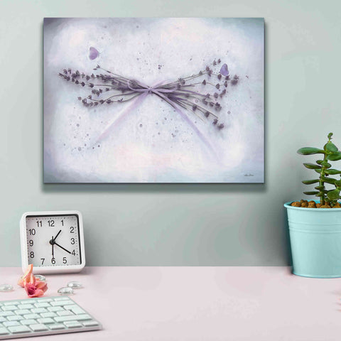 Image of 'Lavender and Butterflies II' by Lori Deiter, Canvas Wall Art,16 x 12