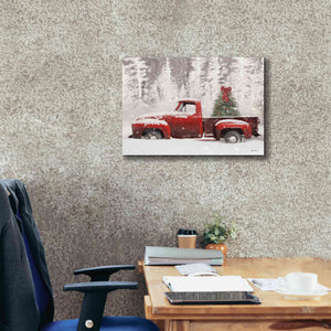 'Red Truck with Christmas Tree II' by Lori Deiter, Canvas Wall Art,26 x 18