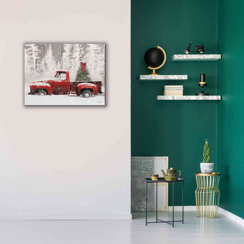 Image of 'Red Truck with Christmas Tree II' by Lori Deiter, Canvas Wall Art,34 x 26