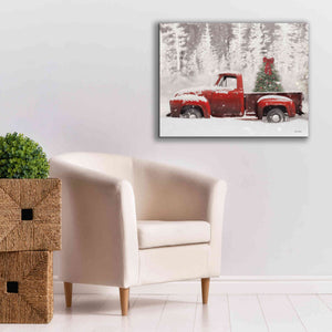 'Red Truck with Christmas Tree II' by Lori Deiter, Canvas Wall Art,34 x 26