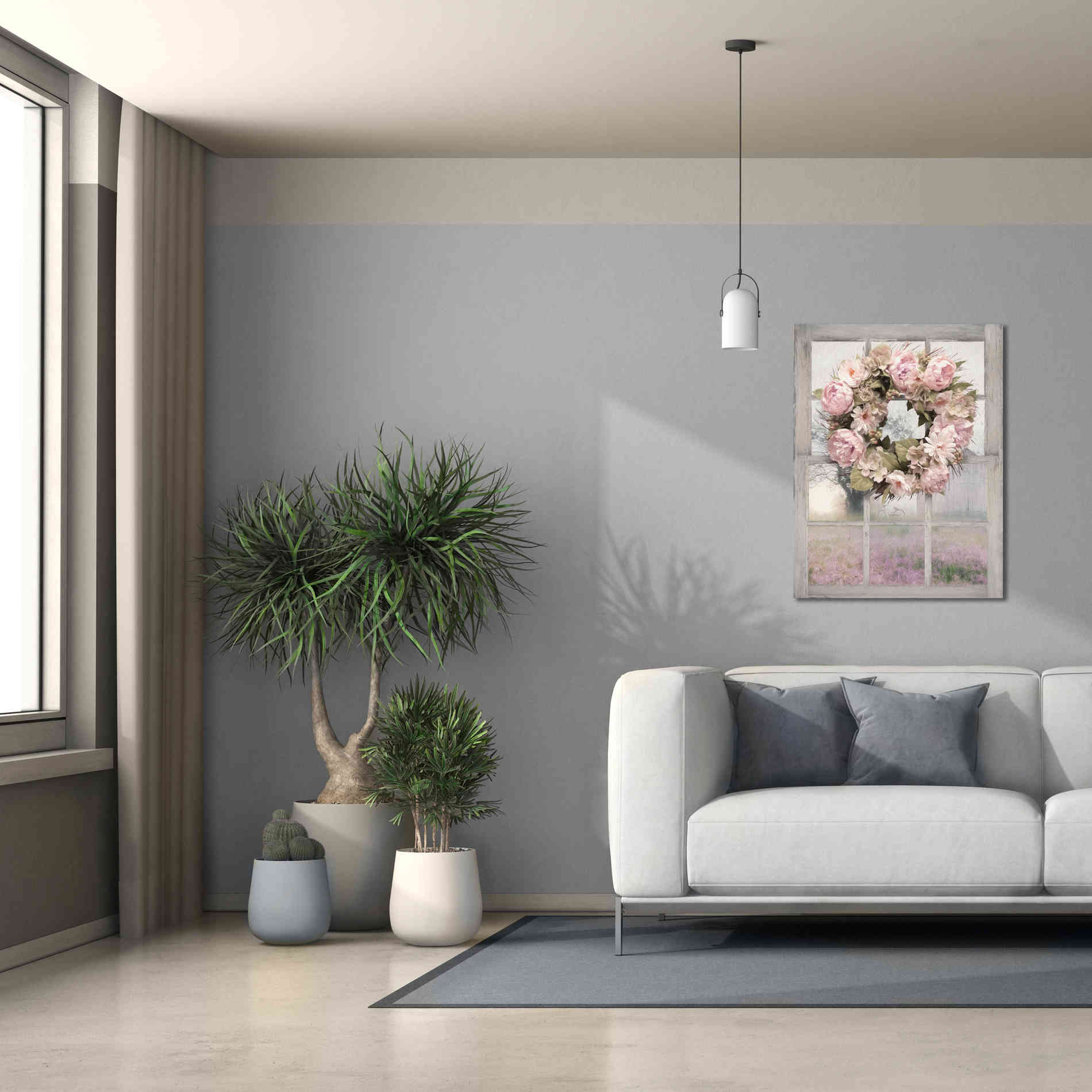 'Spring Peony Wreath' by Lori Deiter, Canvas Wall Art,26 x 34