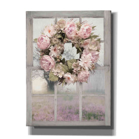 'Spring Peony Wreath' by Lori Deiter, Canvas Wall Art