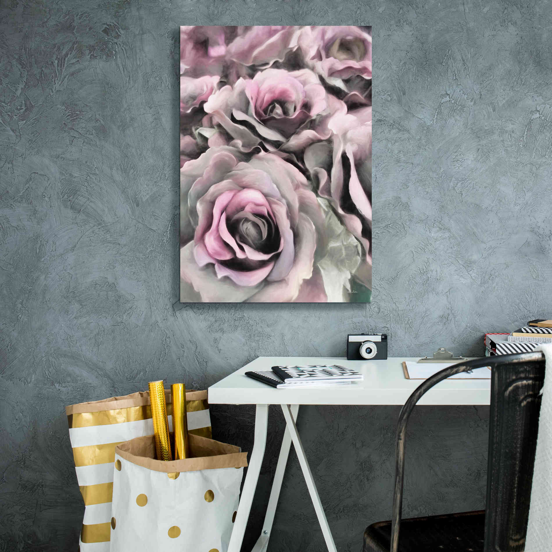 'Painted Roses' by Lori Deiter, Canvas Wall Art,18 x 26