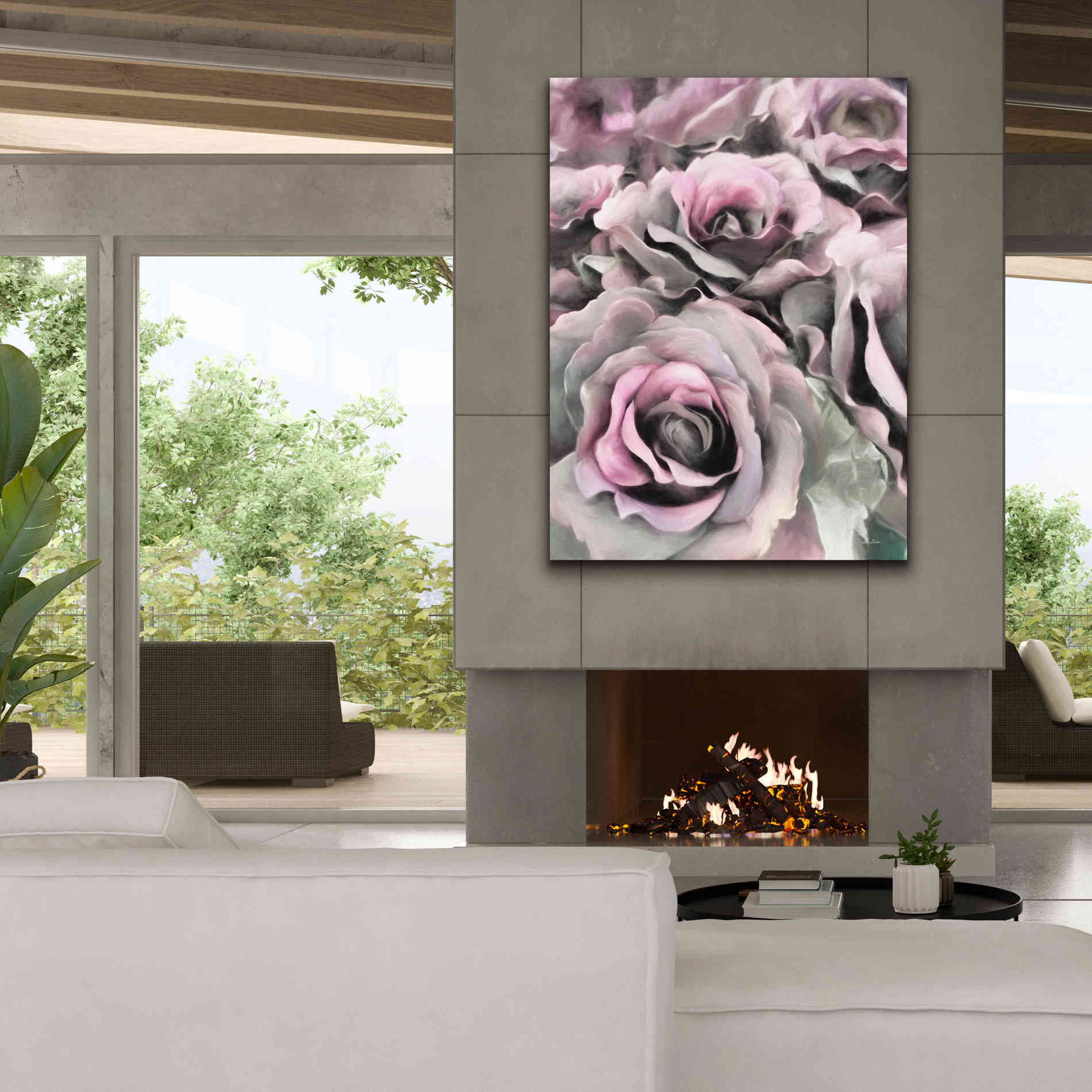 'Painted Roses' by Lori Deiter, Canvas Wall Art,40 x 54