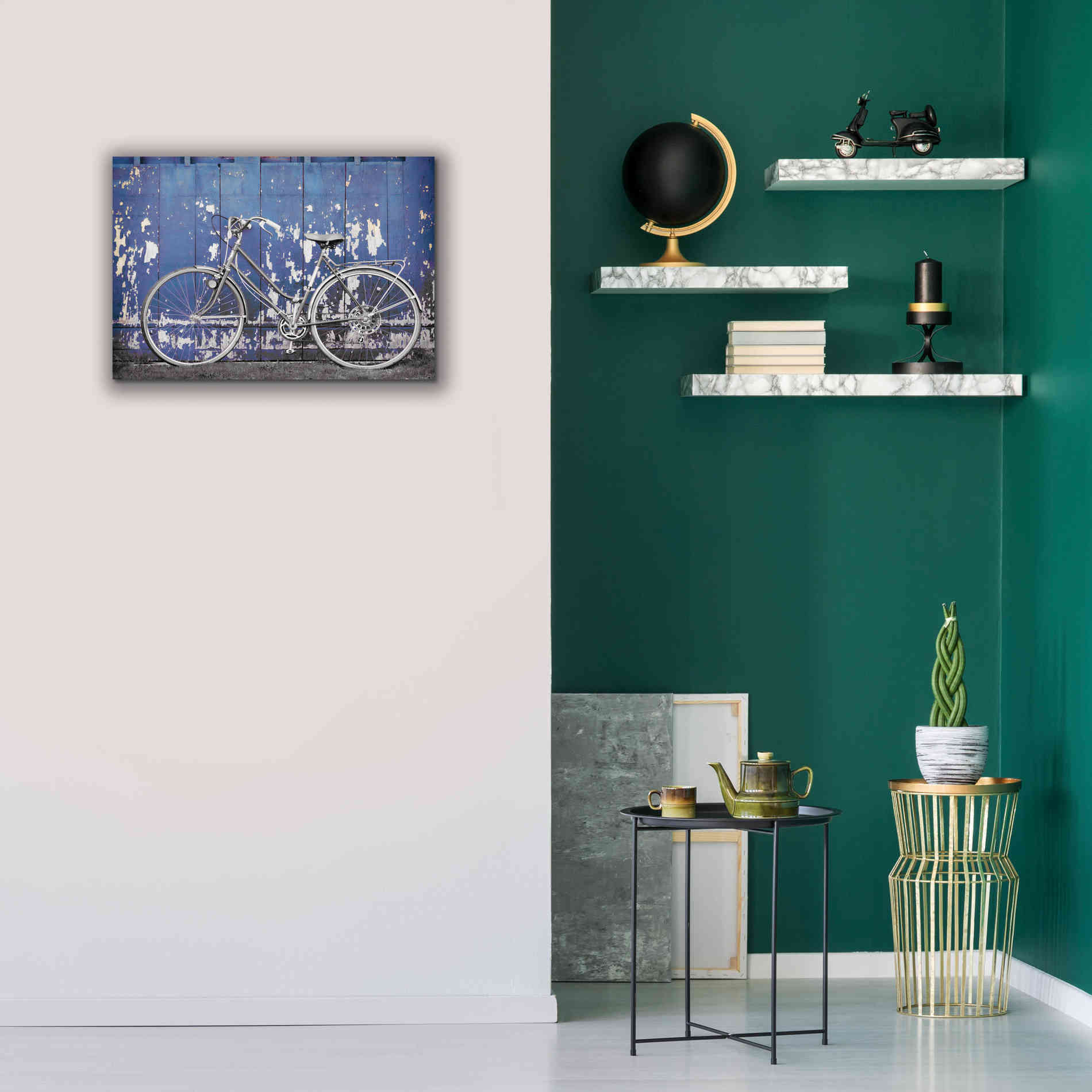 'Grungy Bike' by Lori Deiter, Canvas Wall Art,26 x 18