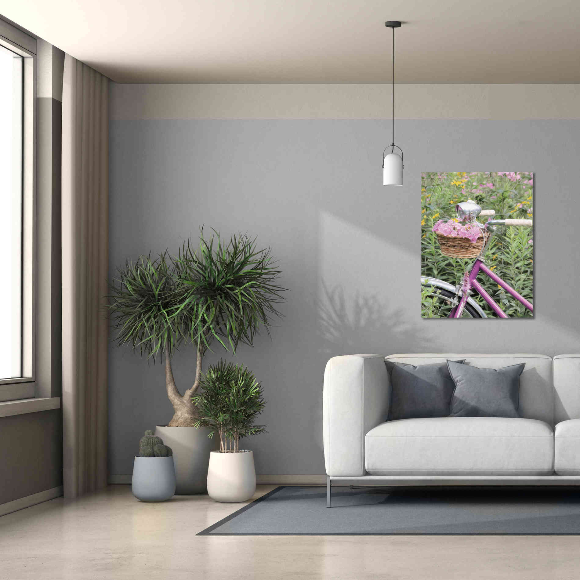 'Pink Garden Bike' by Lori Deiter, Canvas Wall Art,26 x 34