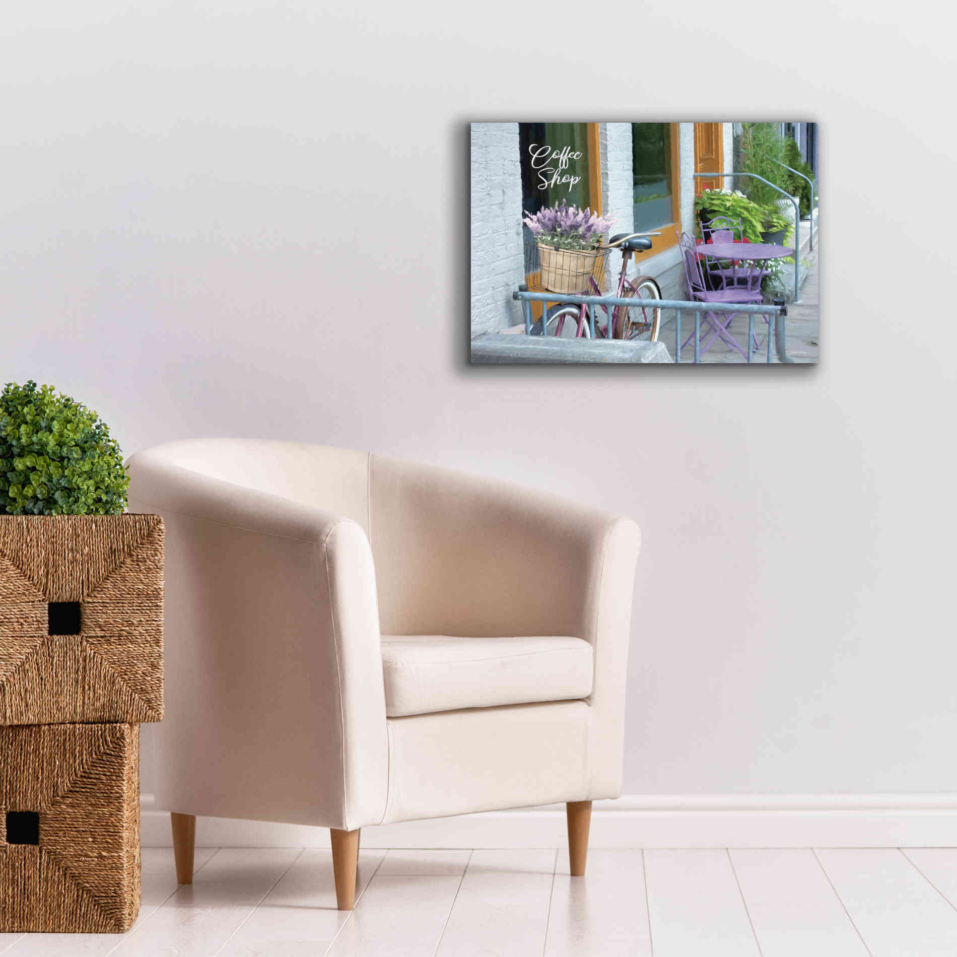 'Coffee Shop Visit' by Lori Deiter, Canvas Wall Art,26 x 18