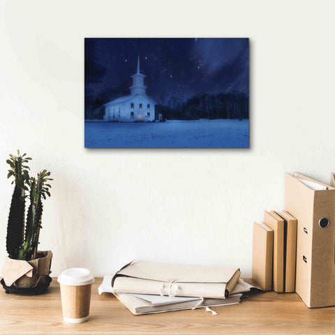 Image of 'Starry Night Church' by Lori Deiter, Canvas Wall Art,18 x 12