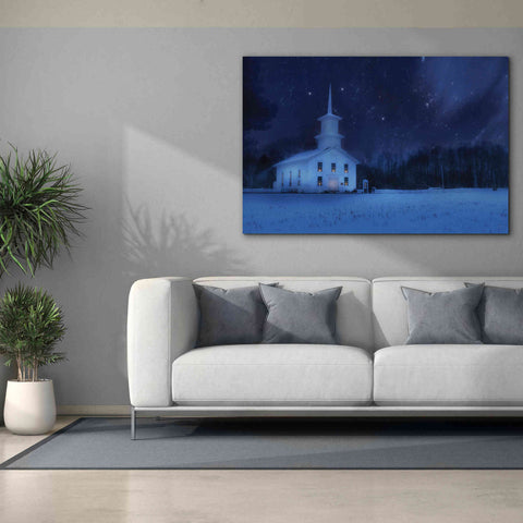 Image of 'Starry Night Church' by Lori Deiter, Canvas Wall Art,60 x 40