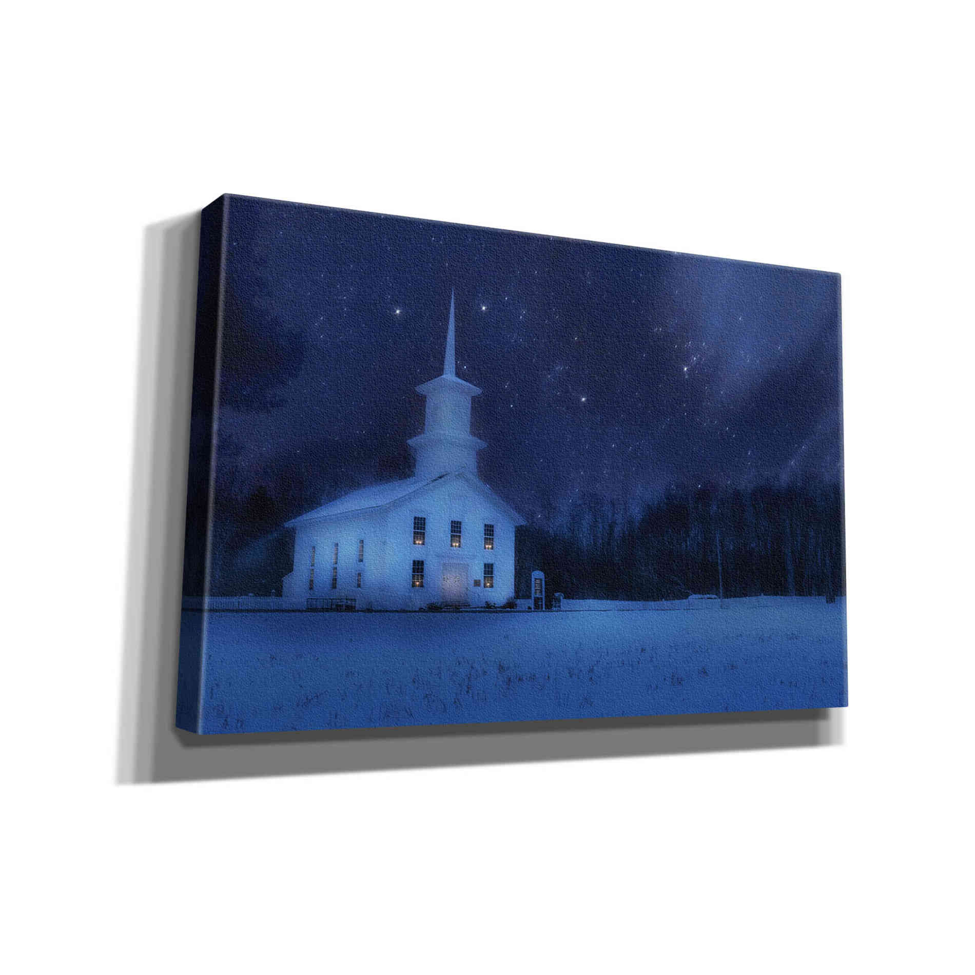 'Starry Night Church' by Lori Deiter, Canvas Wall Art