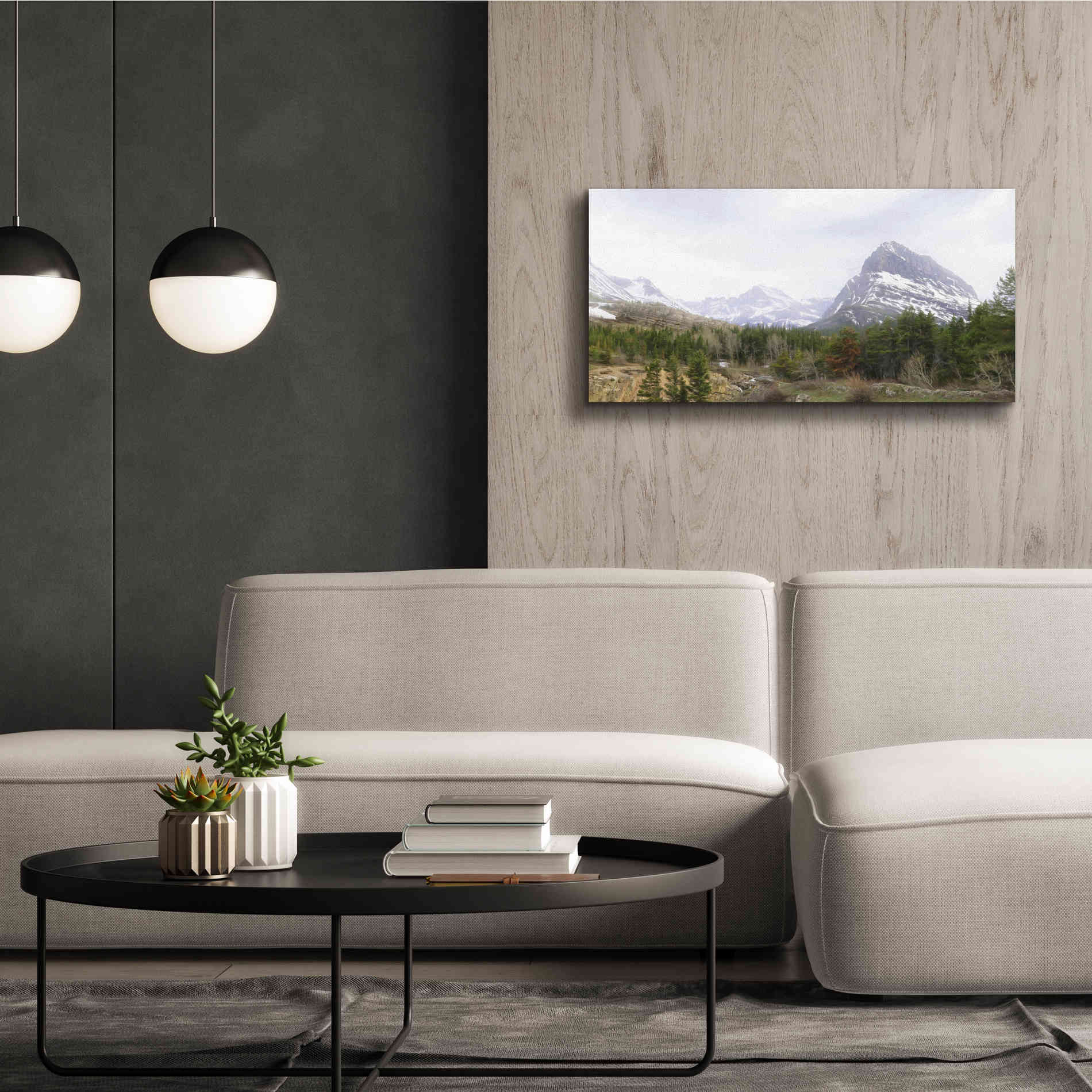 'Many Glacier Landscape' by Lori Deiter, Canvas Wall Art,40 x 20