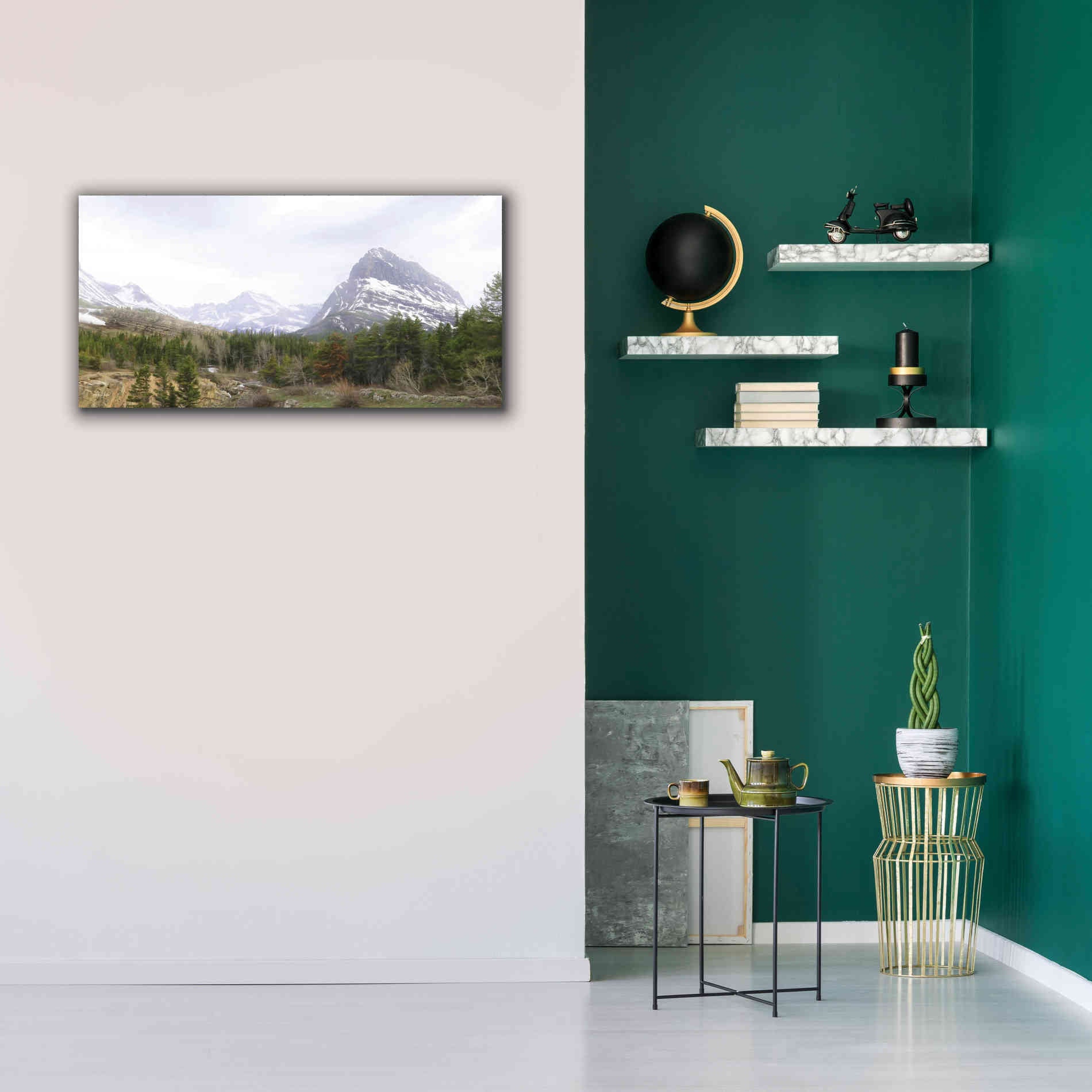 'Many Glacier Landscape' by Lori Deiter, Canvas Wall Art,40 x 20