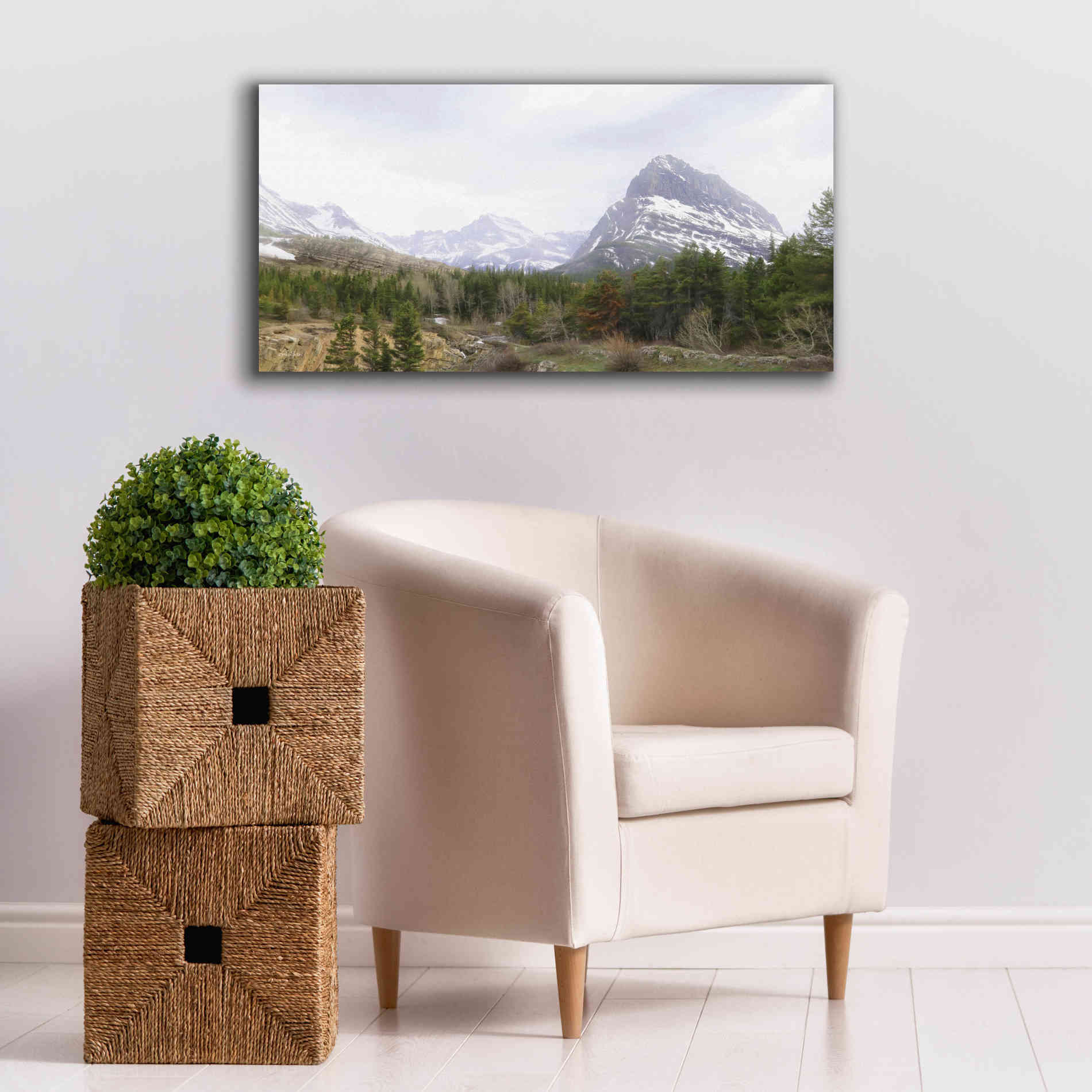 'Many Glacier Landscape' by Lori Deiter, Canvas Wall Art,40 x 20