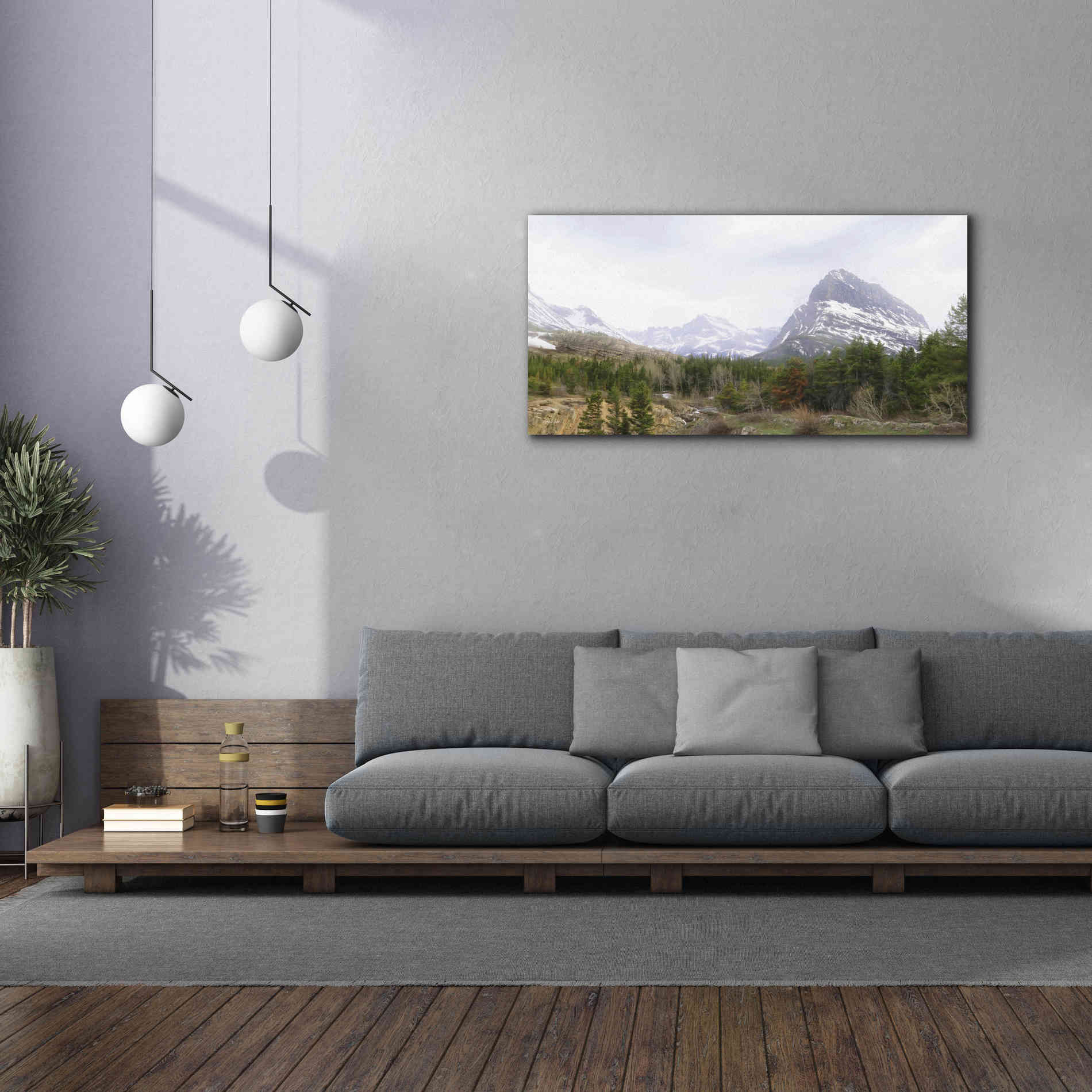 'Many Glacier Landscape' by Lori Deiter, Canvas Wall Art,60 x 30