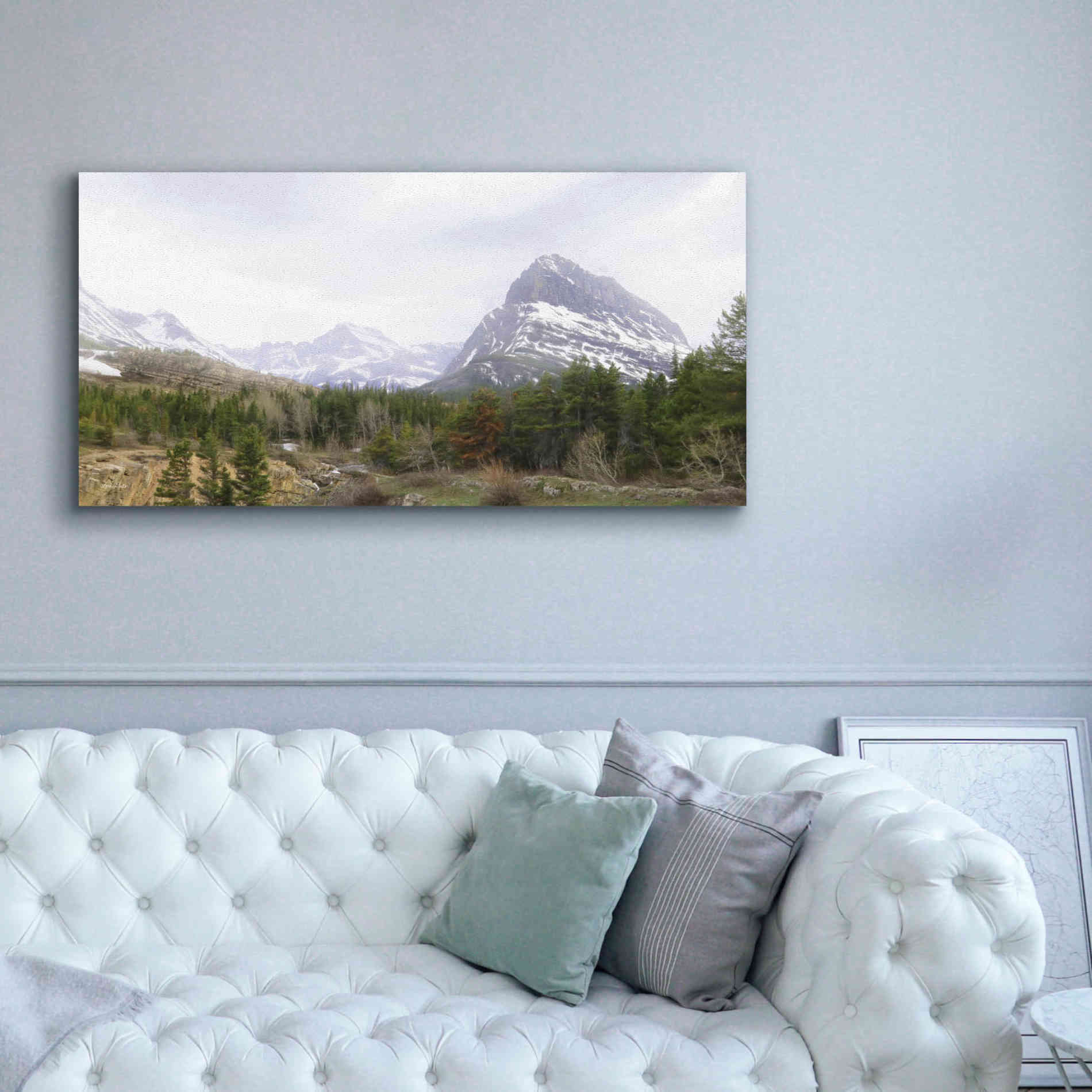 'Many Glacier Landscape' by Lori Deiter, Canvas Wall Art,60 x 30