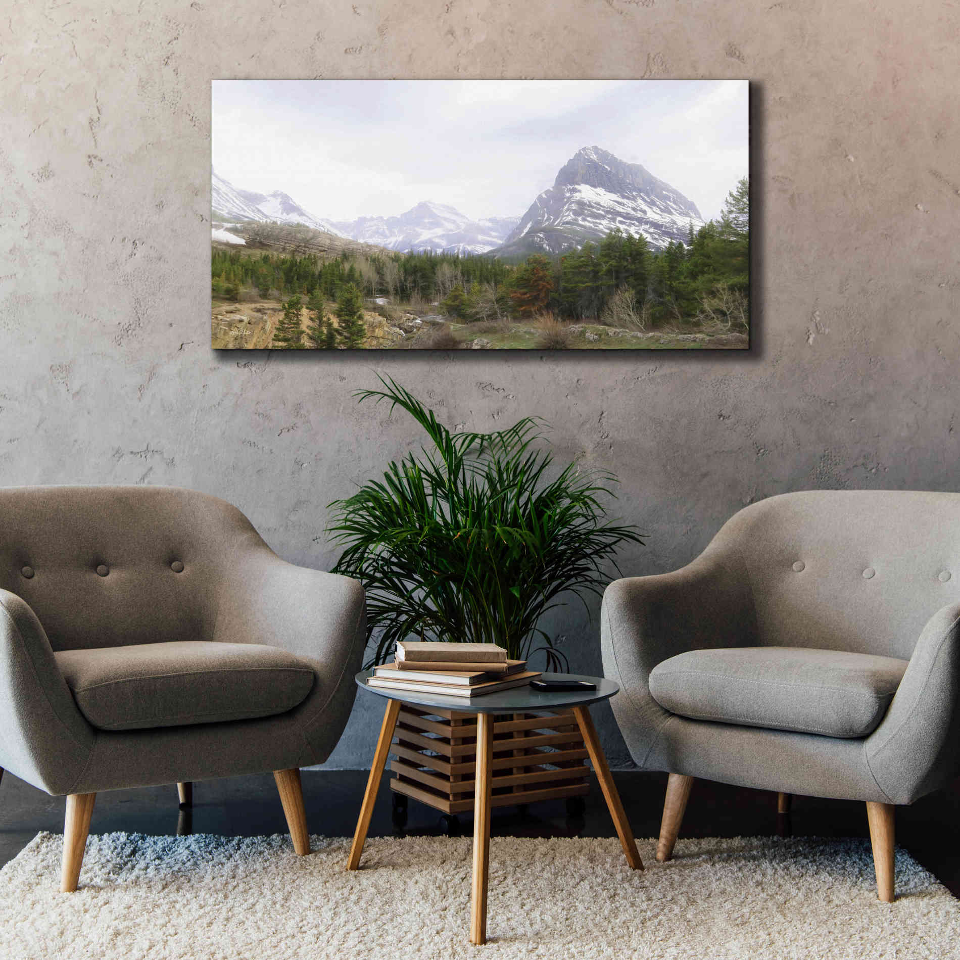 'Many Glacier Landscape' by Lori Deiter, Canvas Wall Art,60 x 30