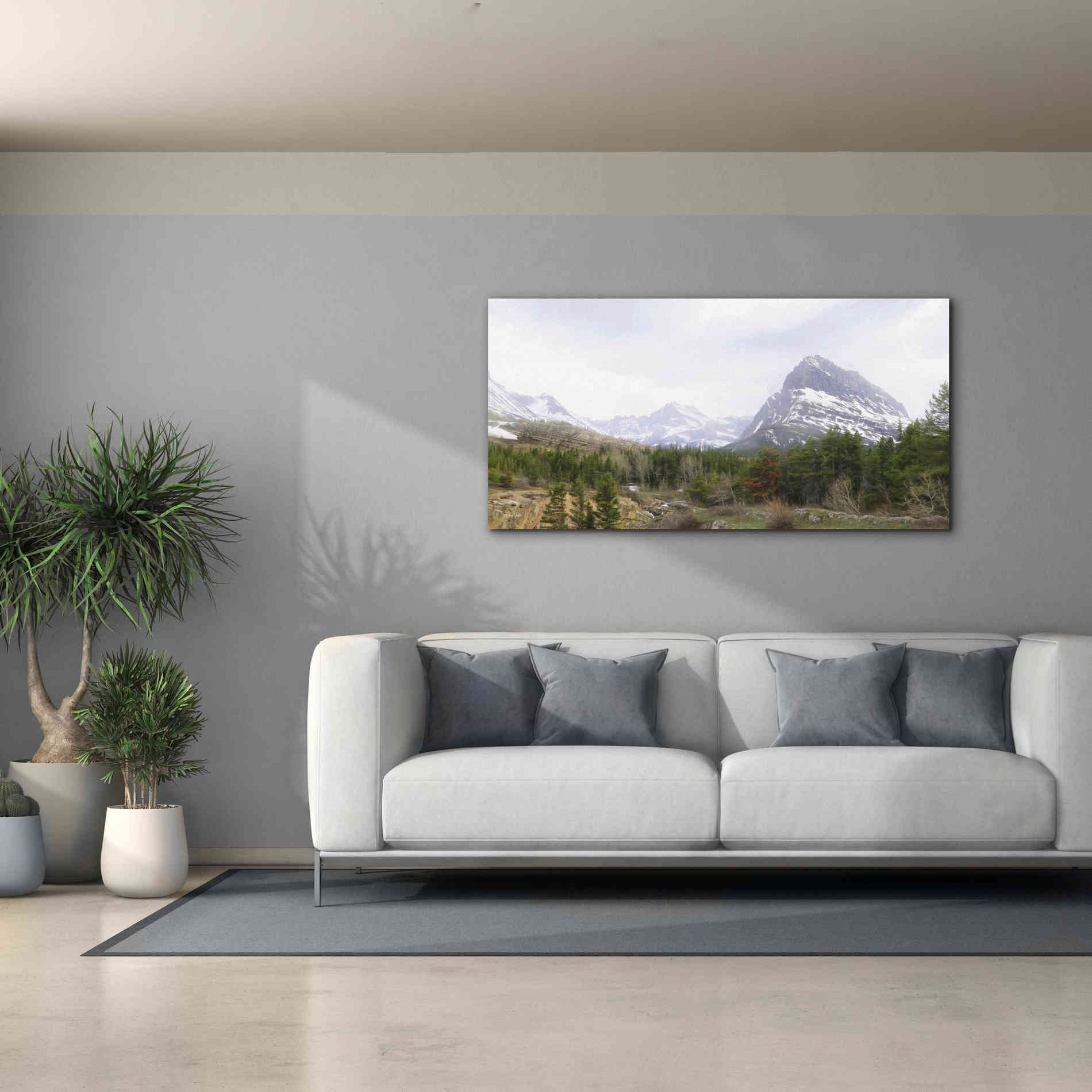 'Many Glacier Landscape' by Lori Deiter, Canvas Wall Art,60 x 30
