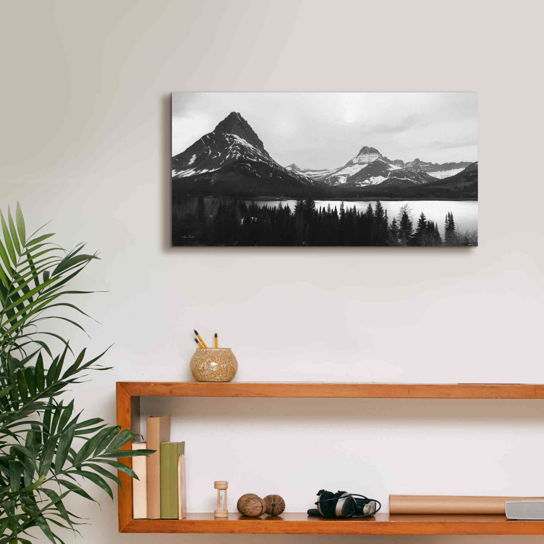 'Swiftcurrent Lake' by Lori Deiter, Canvas Wall Art,24 x 12