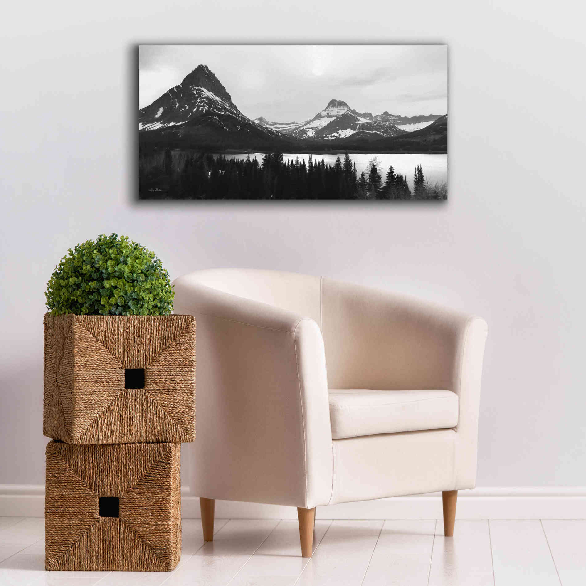 'Swiftcurrent Lake' by Lori Deiter, Canvas Wall Art,40 x 20
