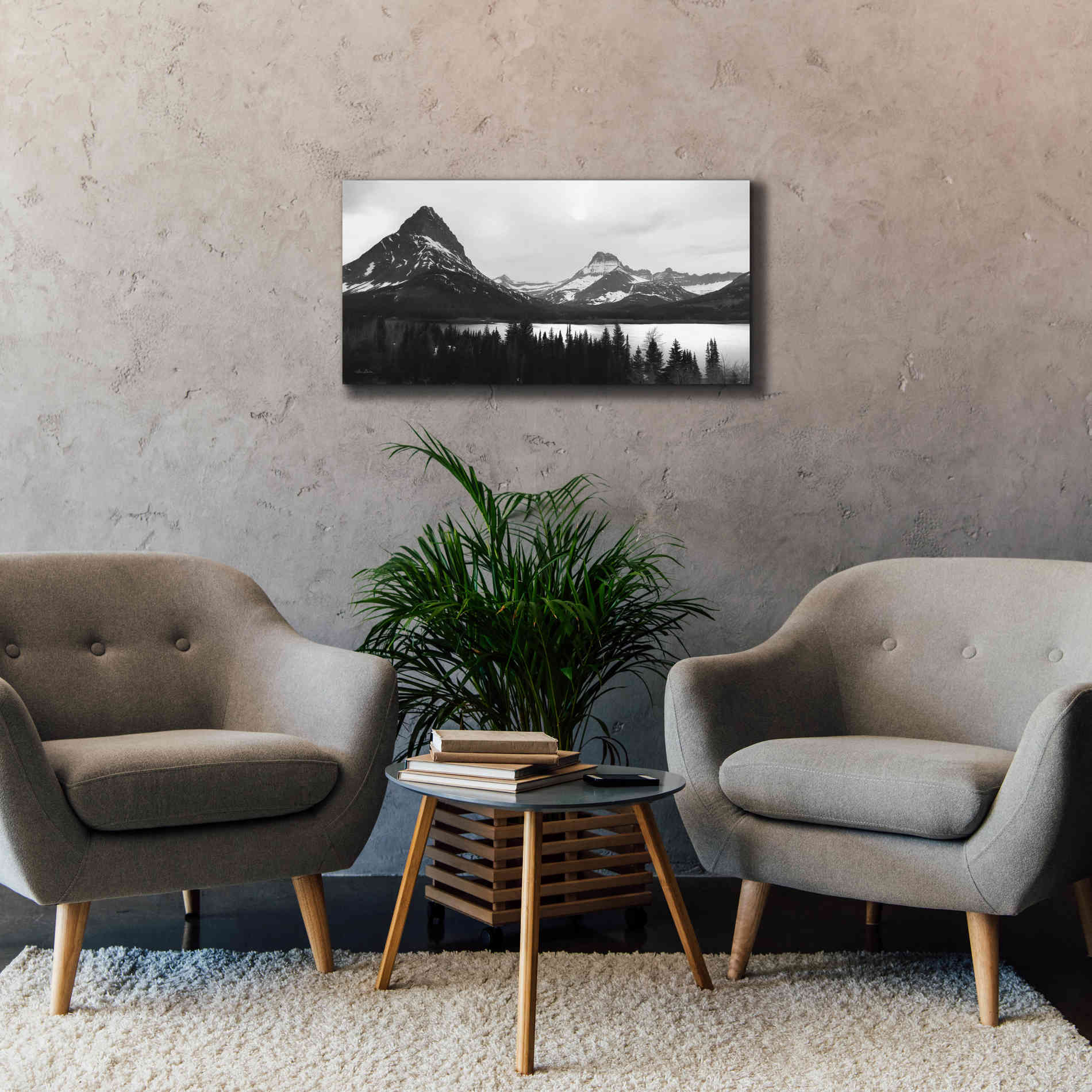 'Swiftcurrent Lake' by Lori Deiter, Canvas Wall Art,40 x 20