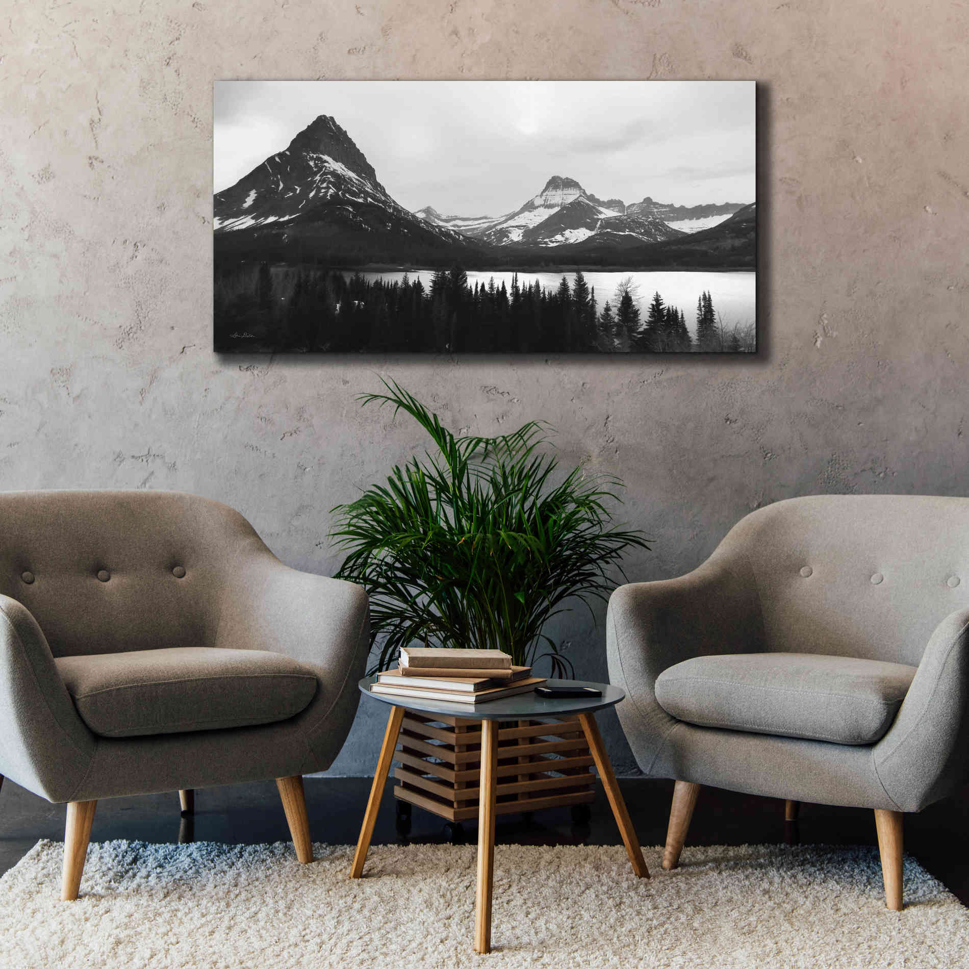 'Swiftcurrent Lake' by Lori Deiter, Canvas Wall Art,60 x 30