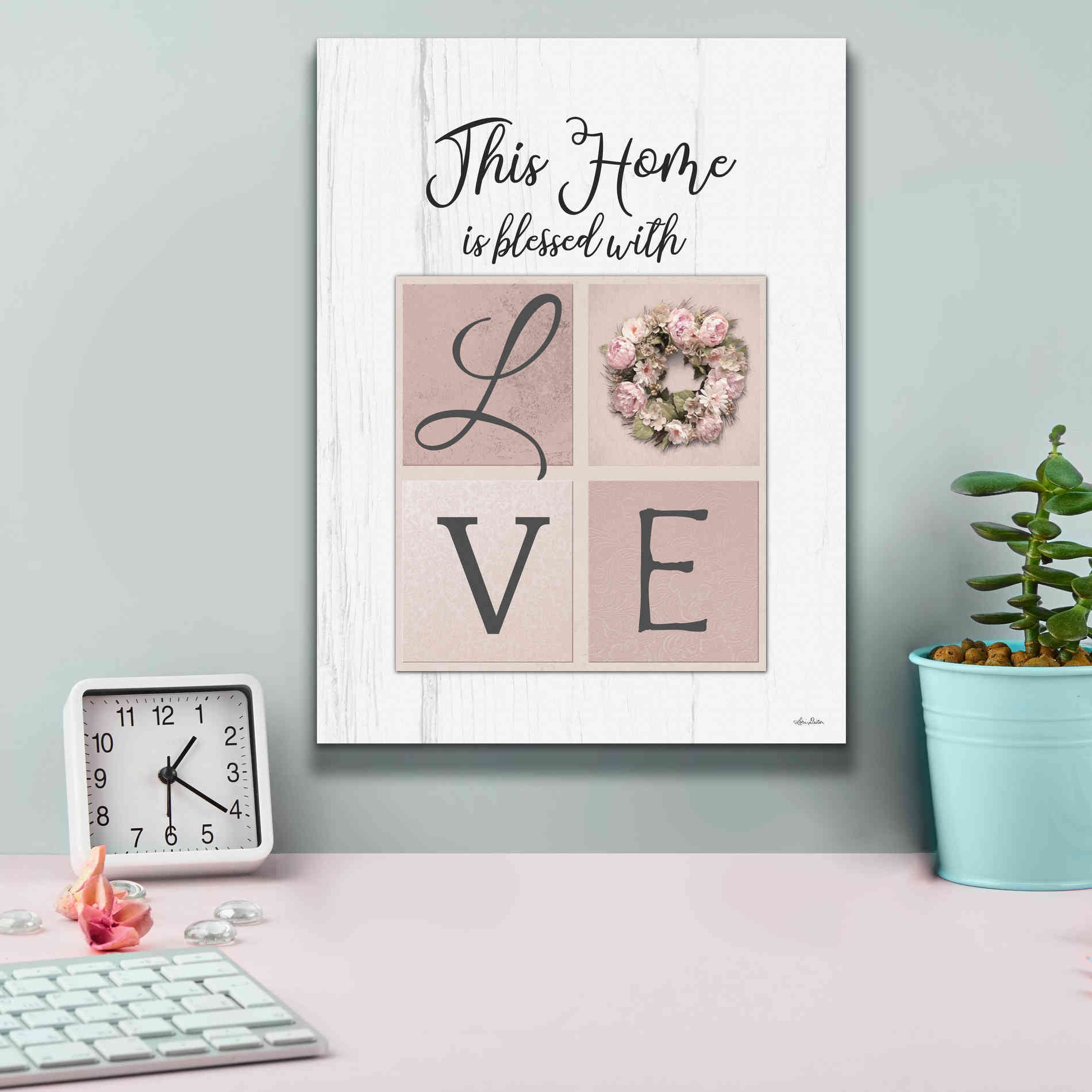 'This Home is Bless with Love' by Lori Deiter, Canvas Wall Art,12 x 16