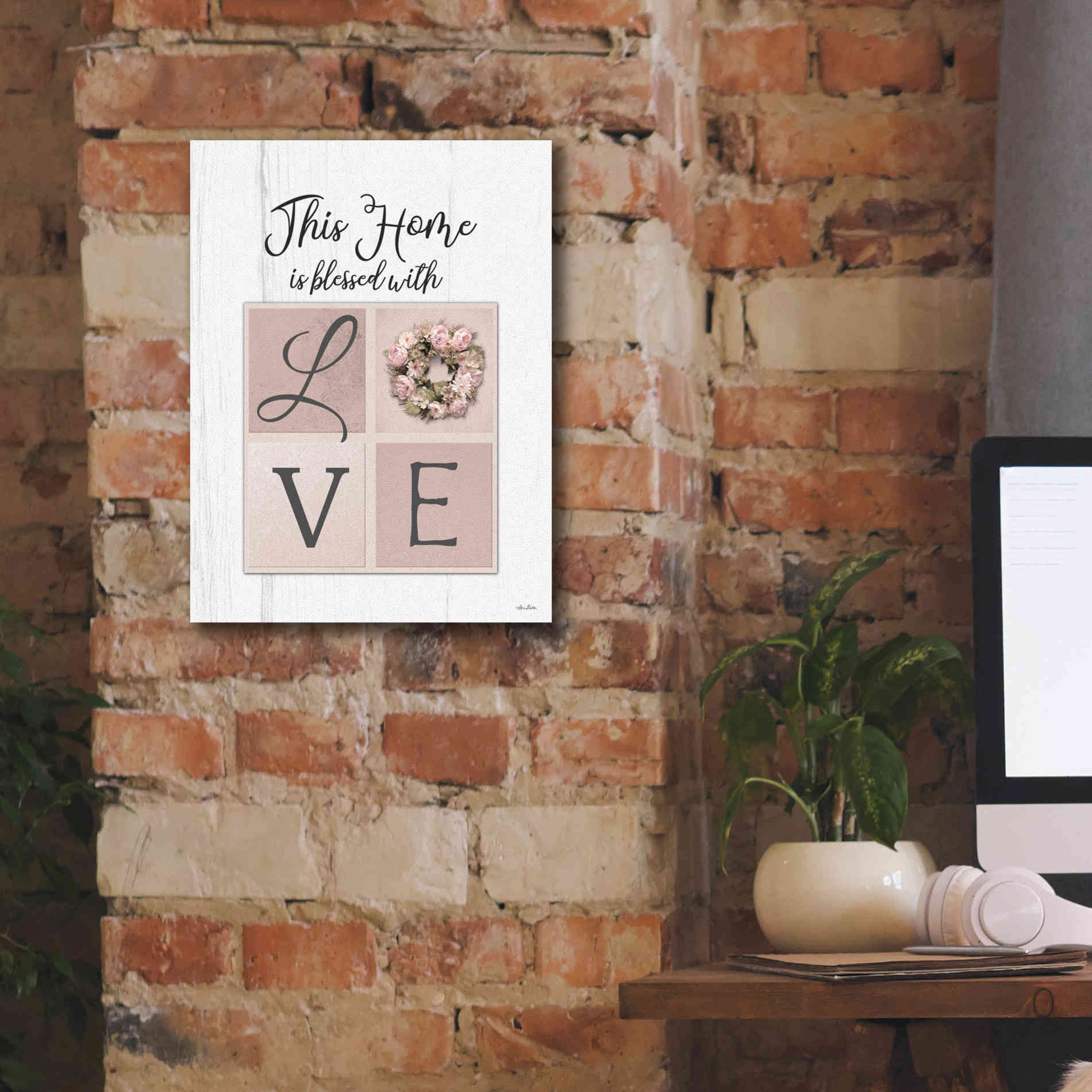 'This Home is Bless with Love' by Lori Deiter, Canvas Wall Art,12 x 16