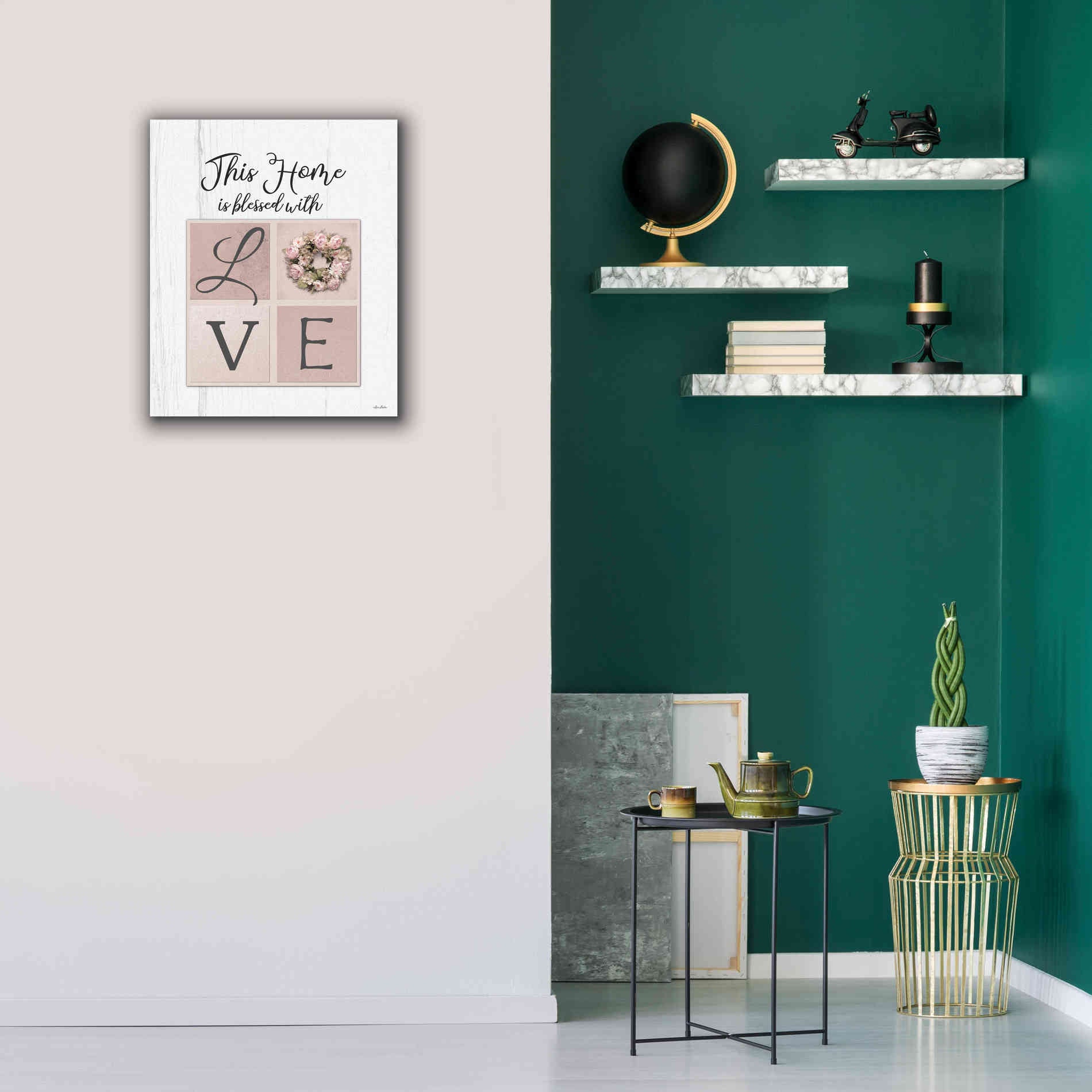 'This Home is Bless with Love' by Lori Deiter, Canvas Wall Art,20 x 24