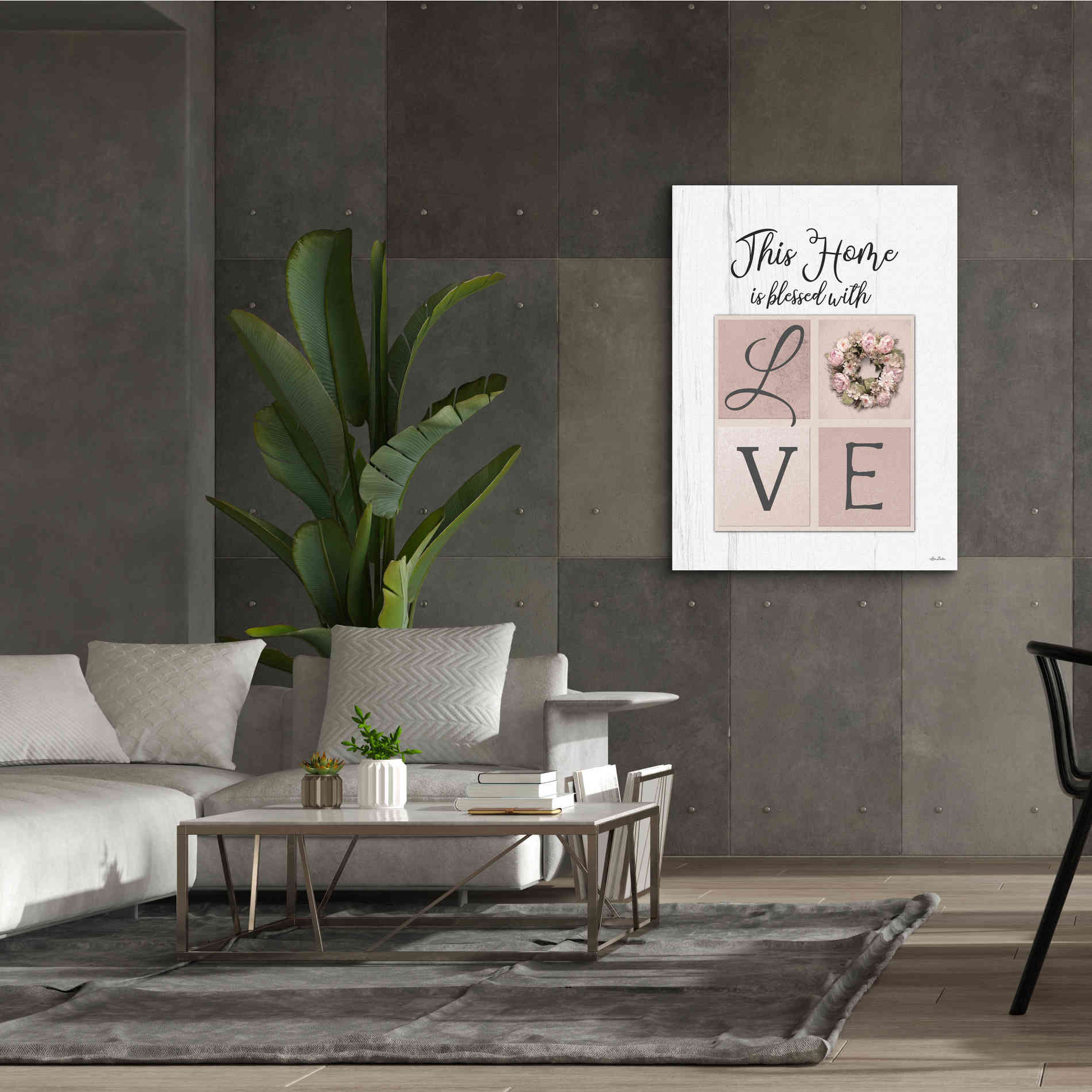 'This Home is Bless with Love' by Lori Deiter, Canvas Wall Art,40 x 54