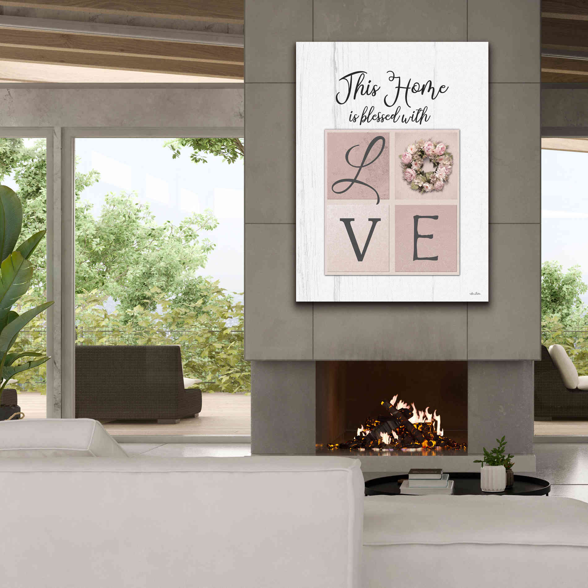 'This Home is Bless with Love' by Lori Deiter, Canvas Wall Art,40 x 54