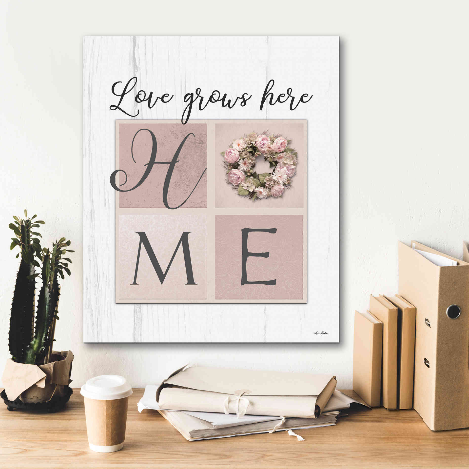 'Love Grows Here Home' by Lori Deiter, Canvas Wall Art,20 x 24