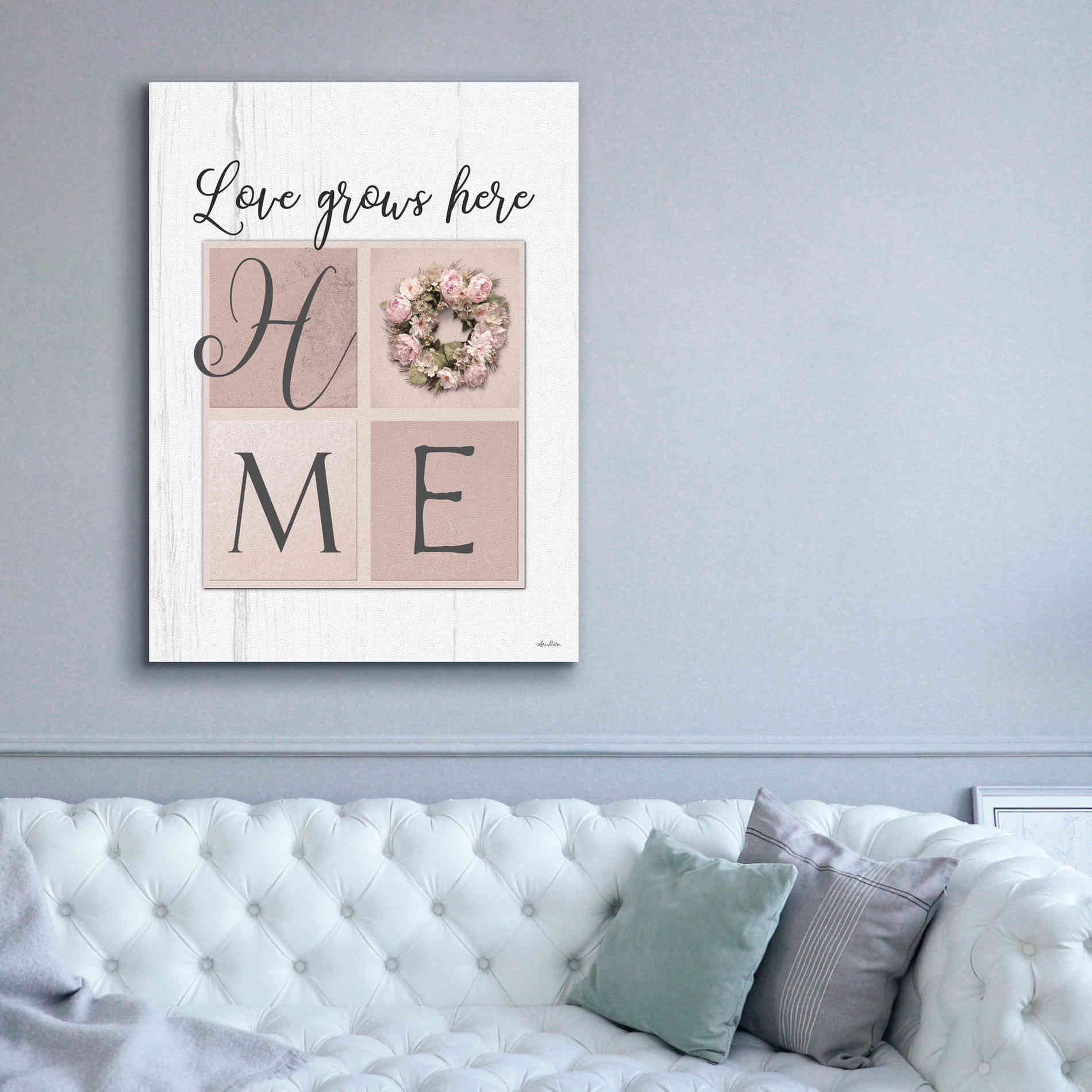'Love Grows Here Home' by Lori Deiter, Canvas Wall Art,40 x 54